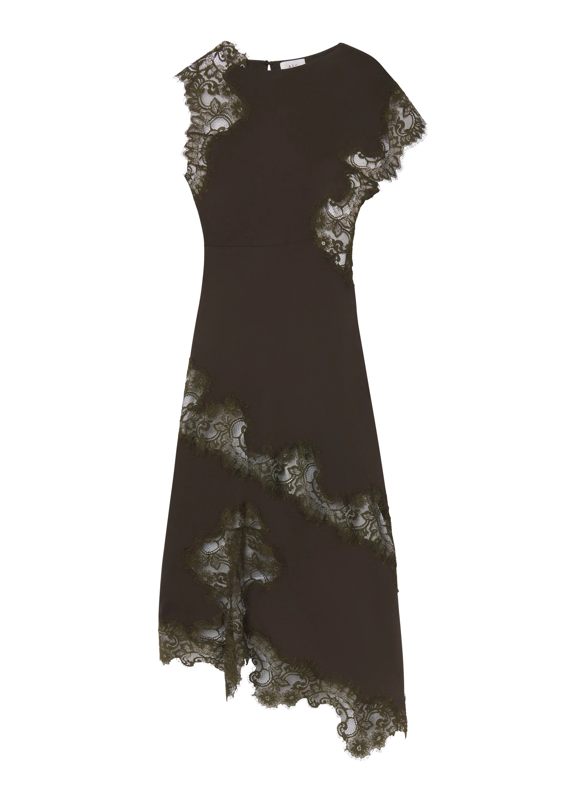 Alessia Textured Satin and Lace Maxi Dress - Image 6