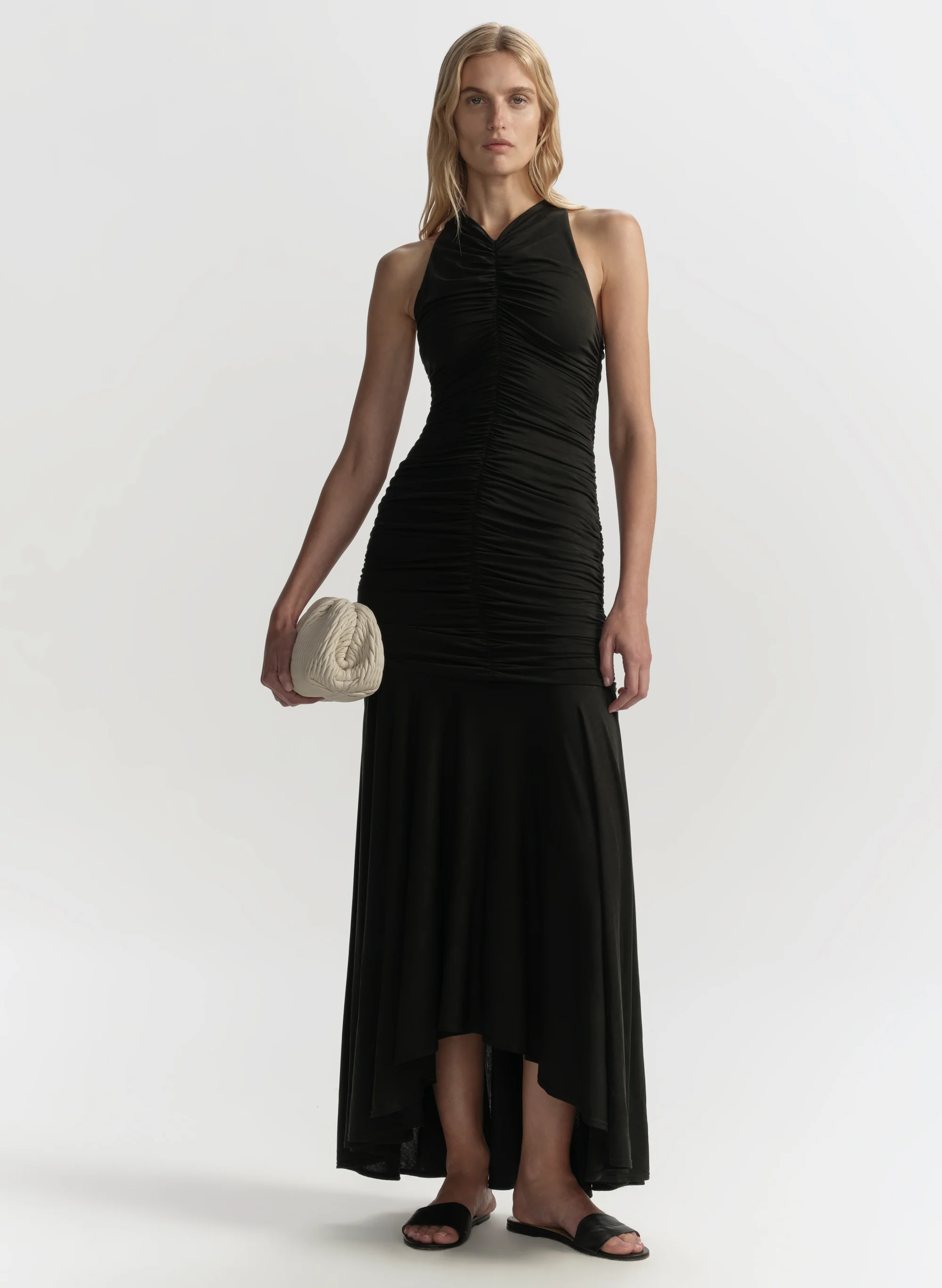 Ayla Ruched Knit Midi Dress