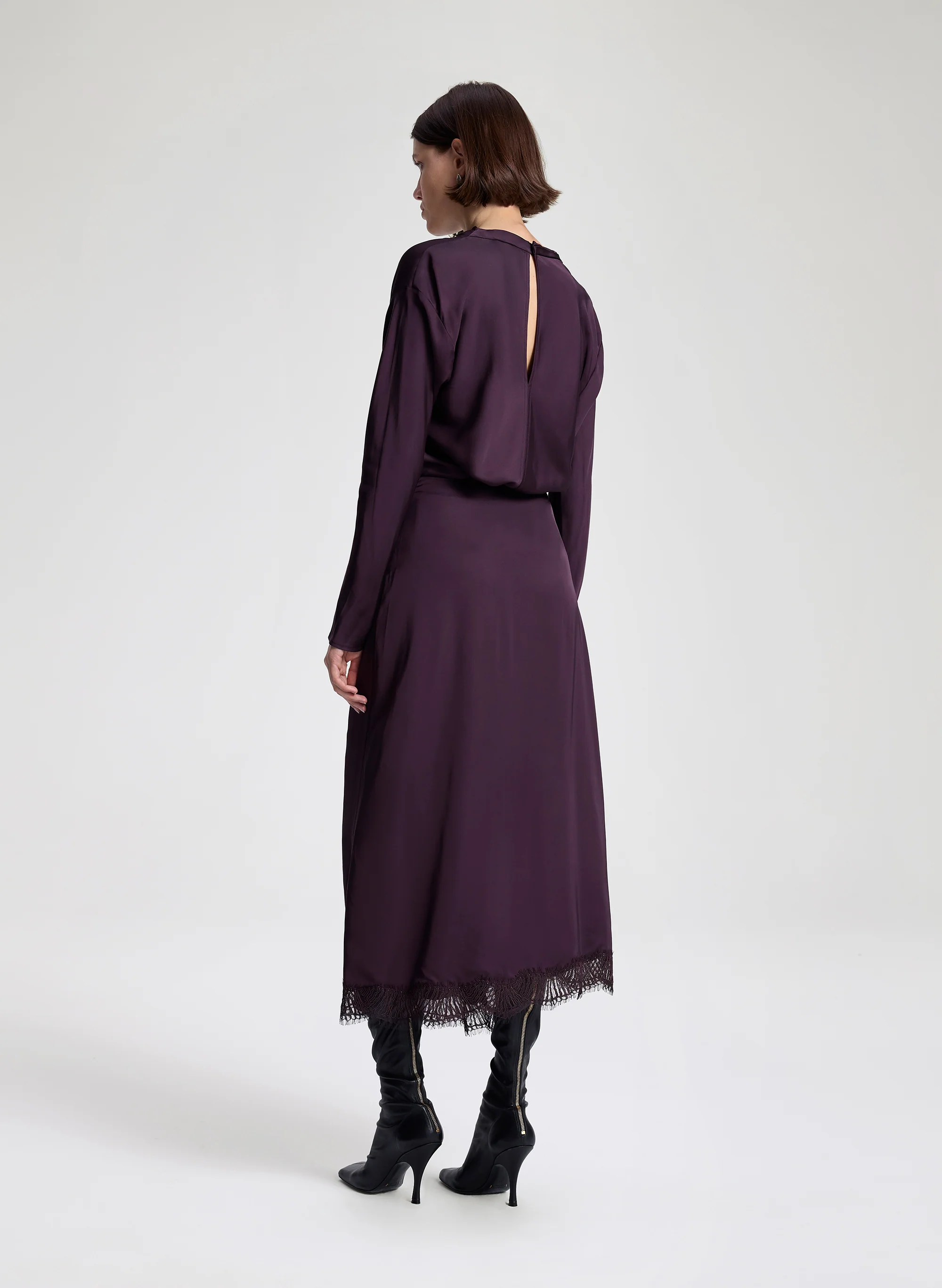 Bella Satin and Lace Midi Skirt - Image 5