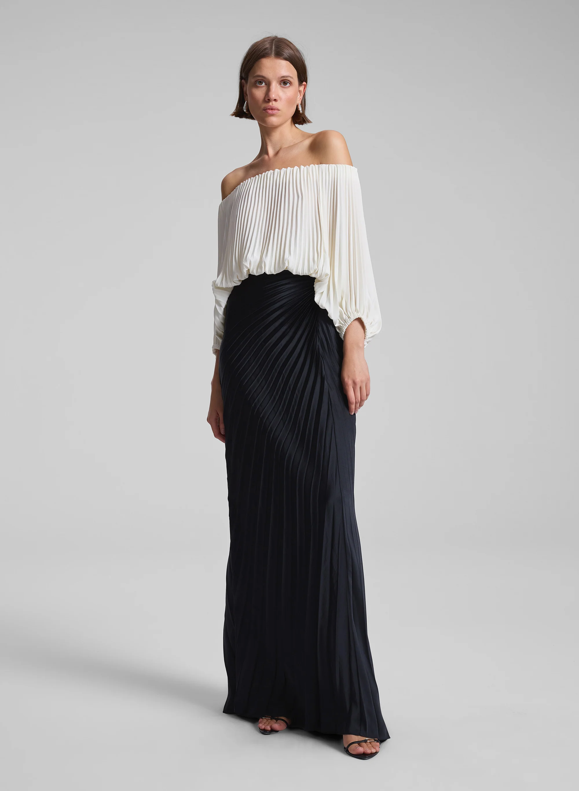 Bianca Satin Pleated Maxi Skirt - Image 3
