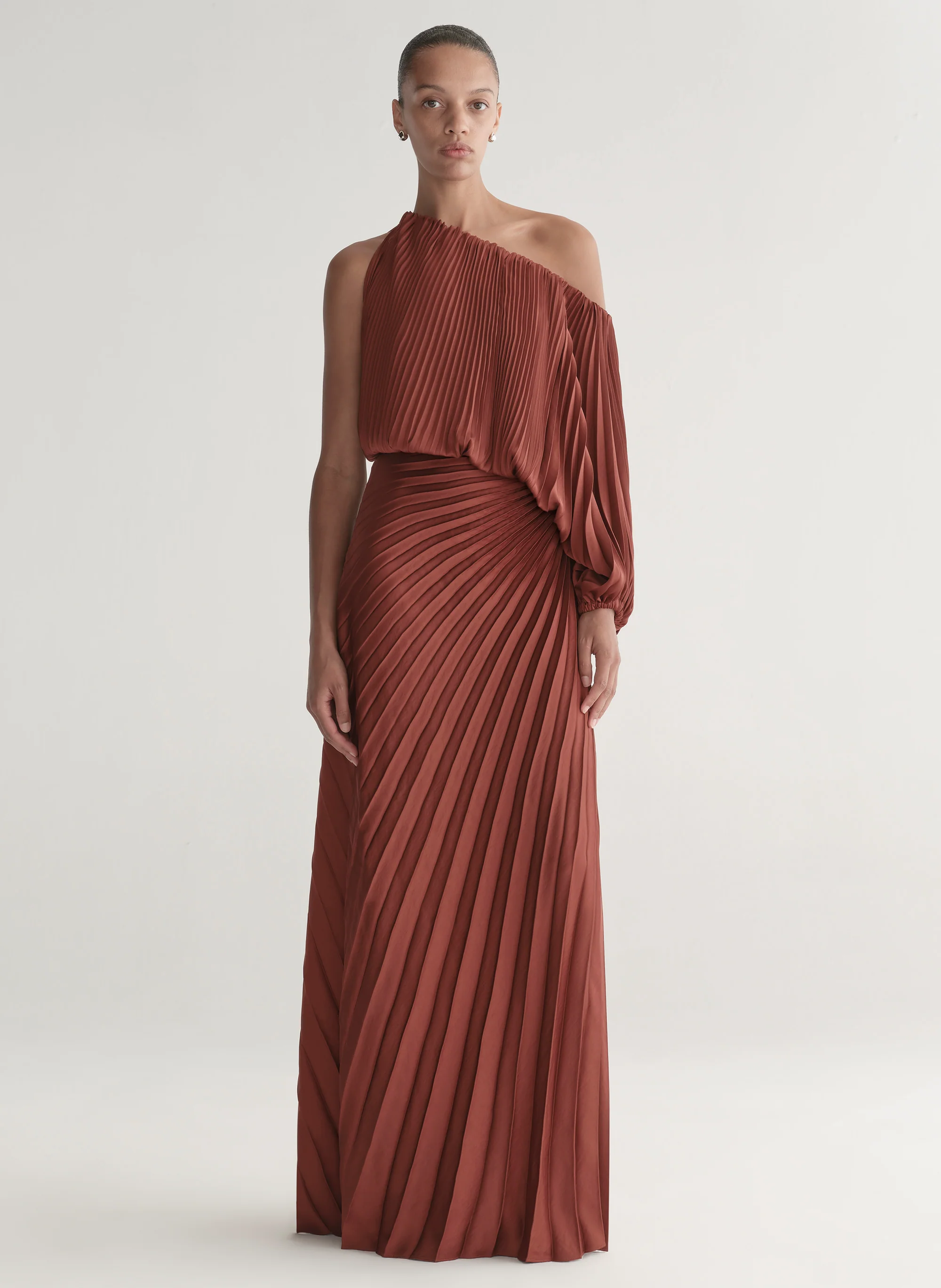 Bianca Satin Pleated Maxi Skirt
