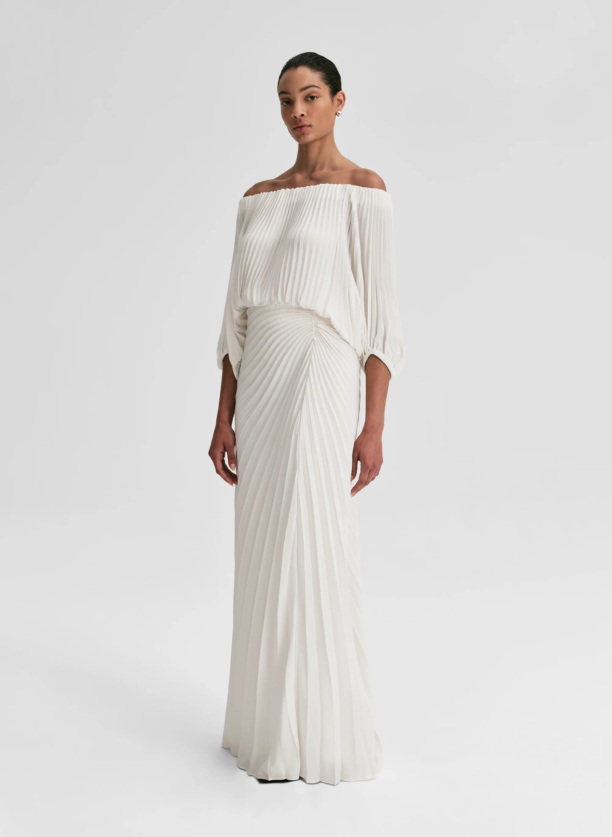 Bianca Satin Pleated Maxi Skirt - Image 4