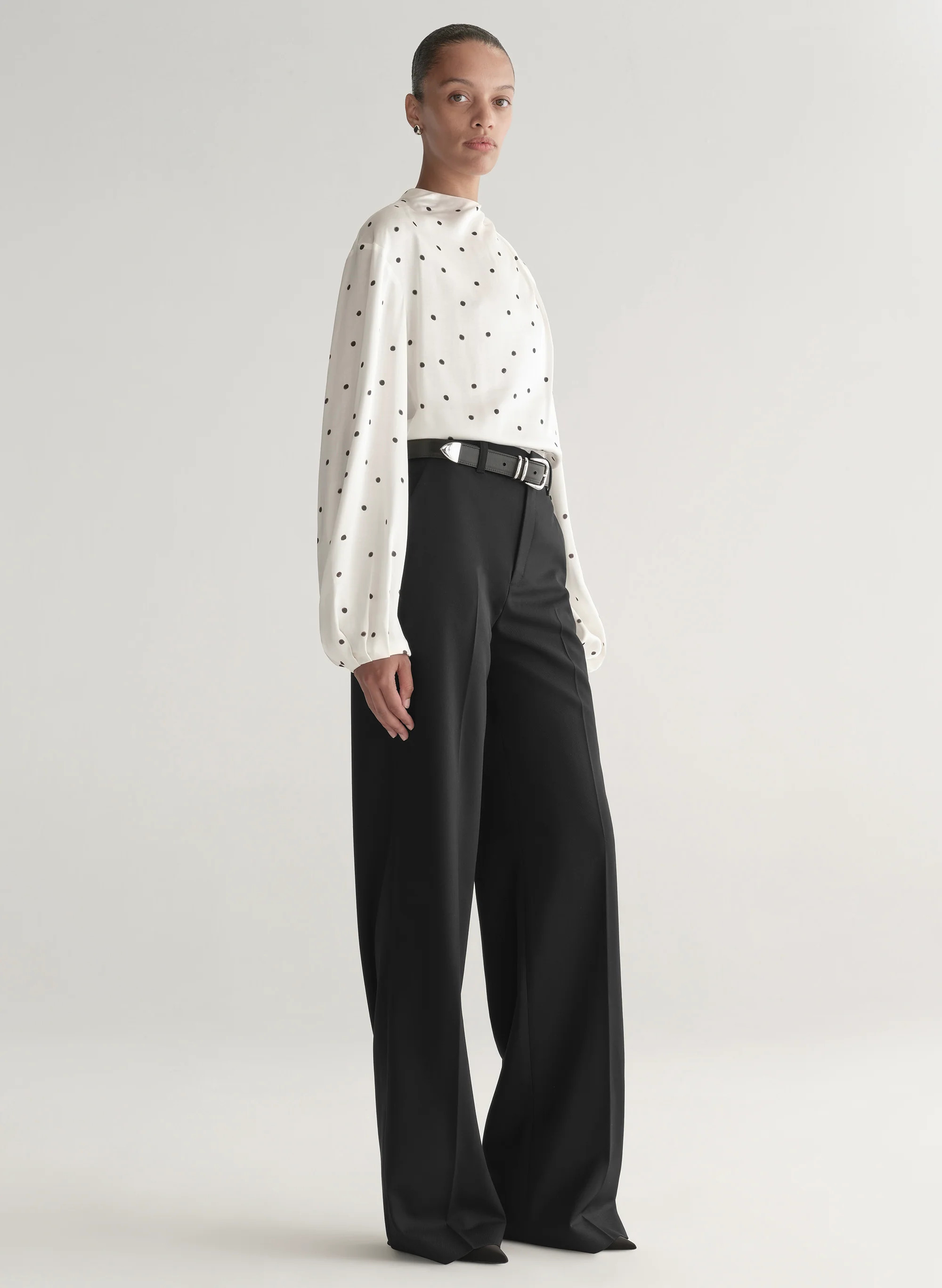 Blaire Polka Dot Satin Top - Image 3