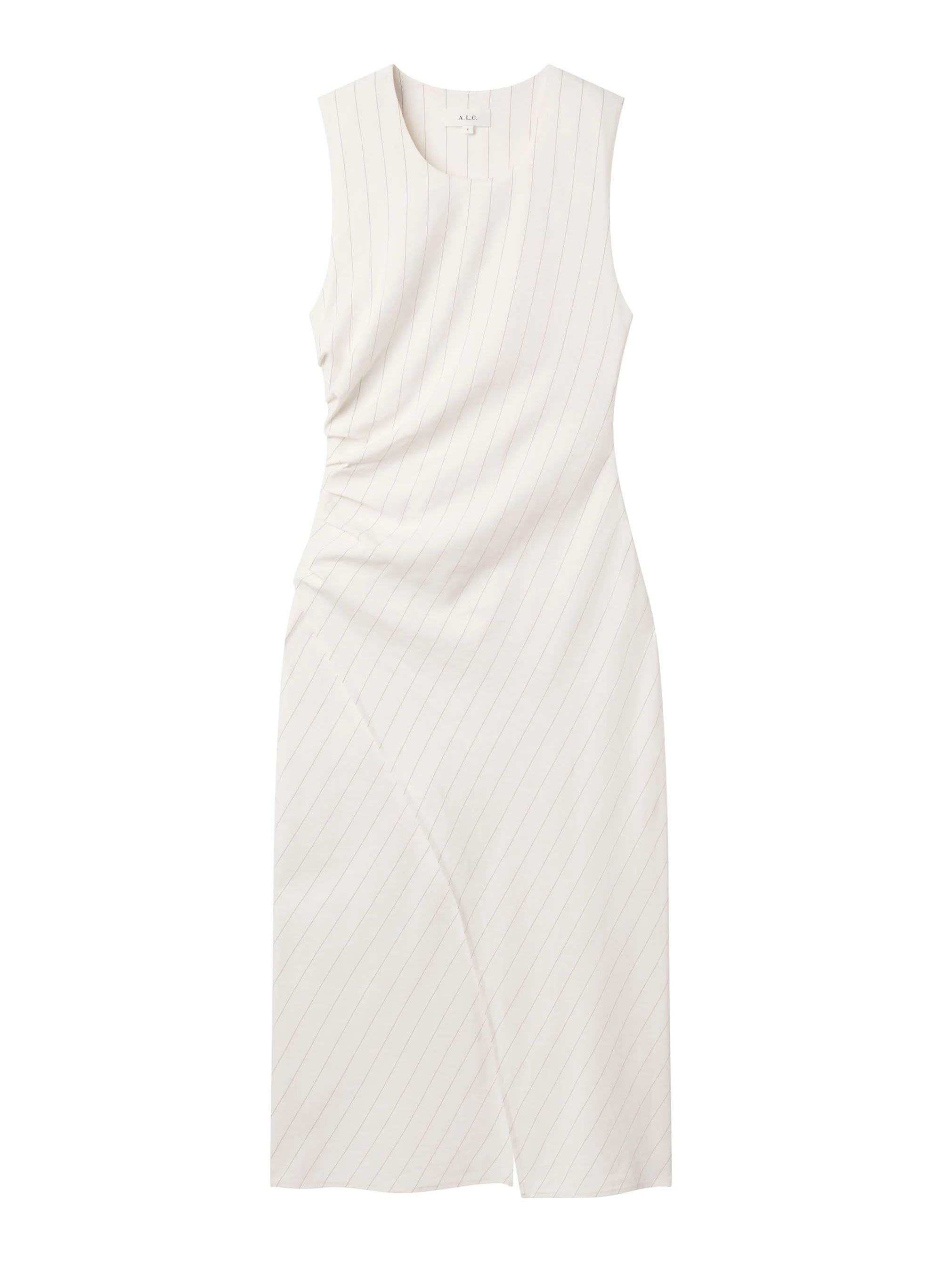 Caroline Linen Pinstripe Midi Dress - Image 6