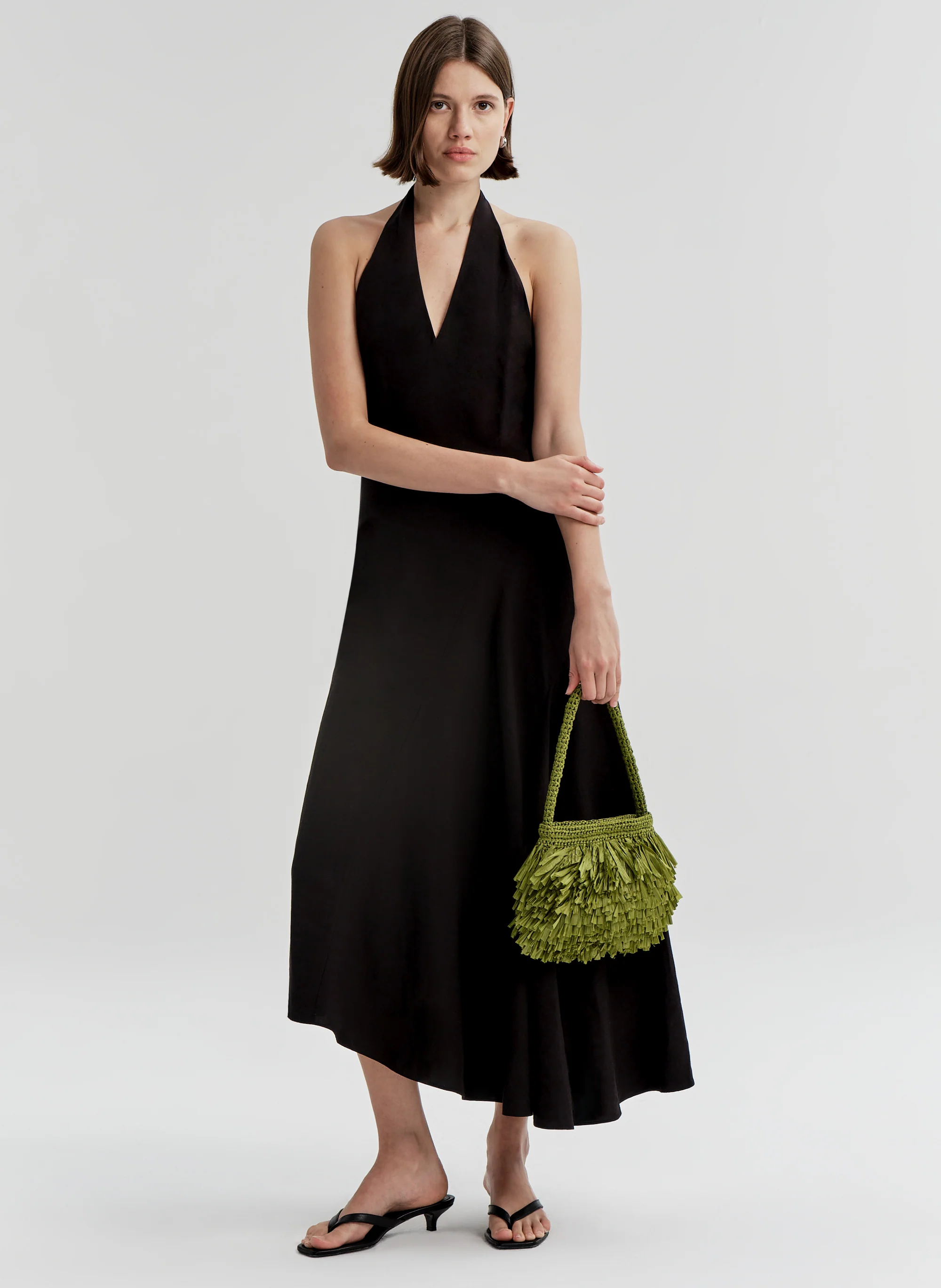 Celina Linen Halter Midi Dress
