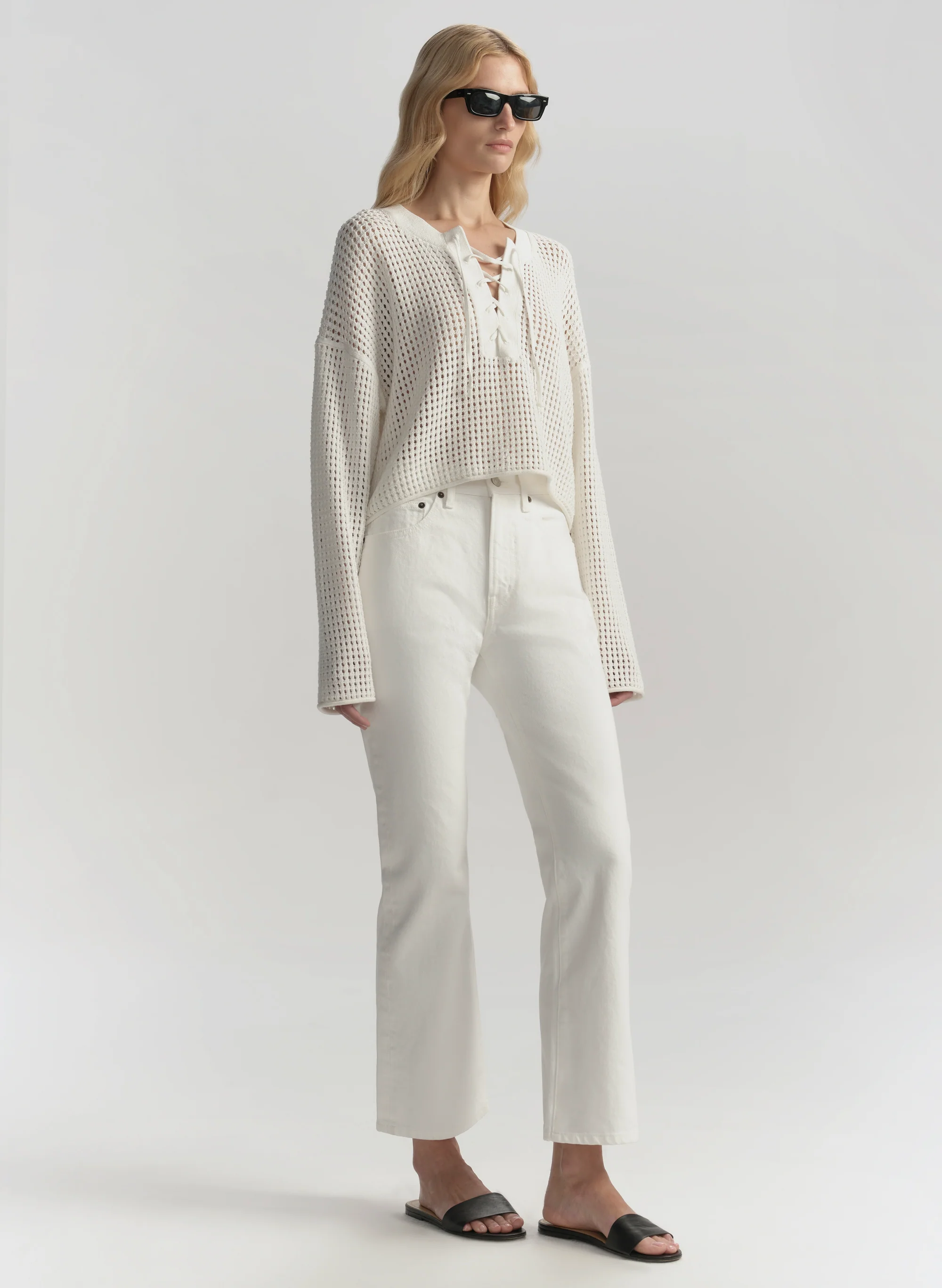 Dana Cotton Pointelle Sweater - Image 3