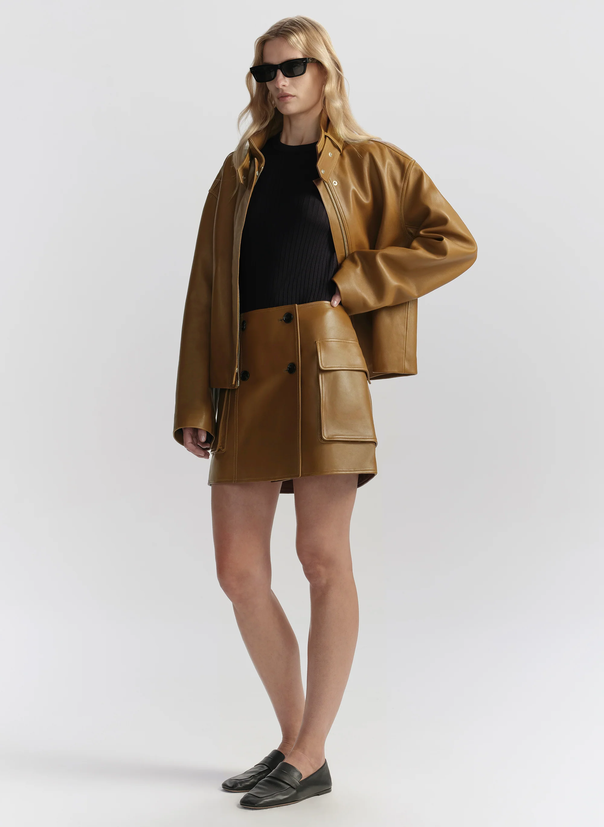 Demi Leather Mini Skirt - Image 4