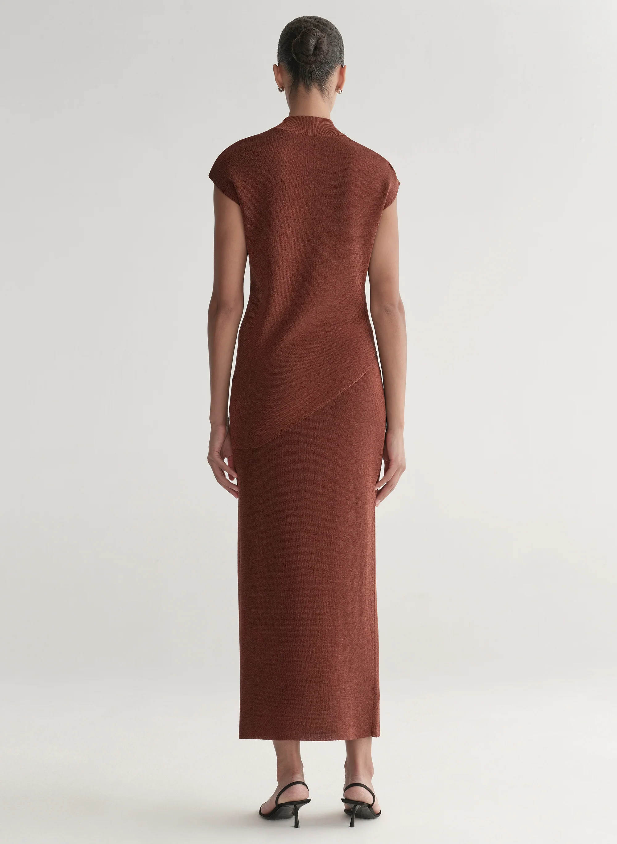 Edith Metallic Knit Asymmetric Top - Image 5