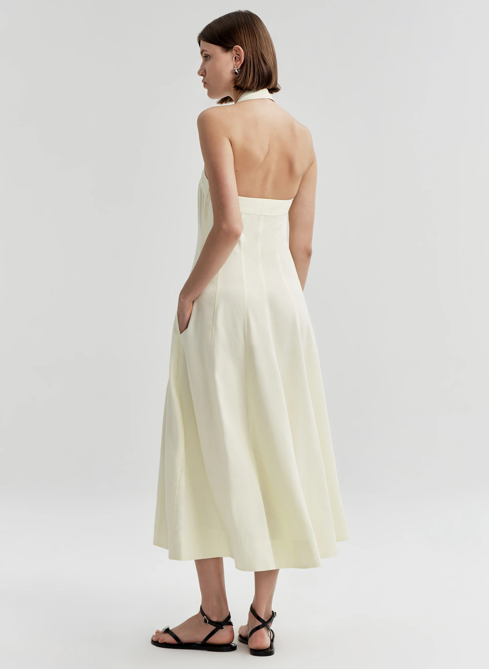 Elinor Linen Midi Halter Dress - Image 5