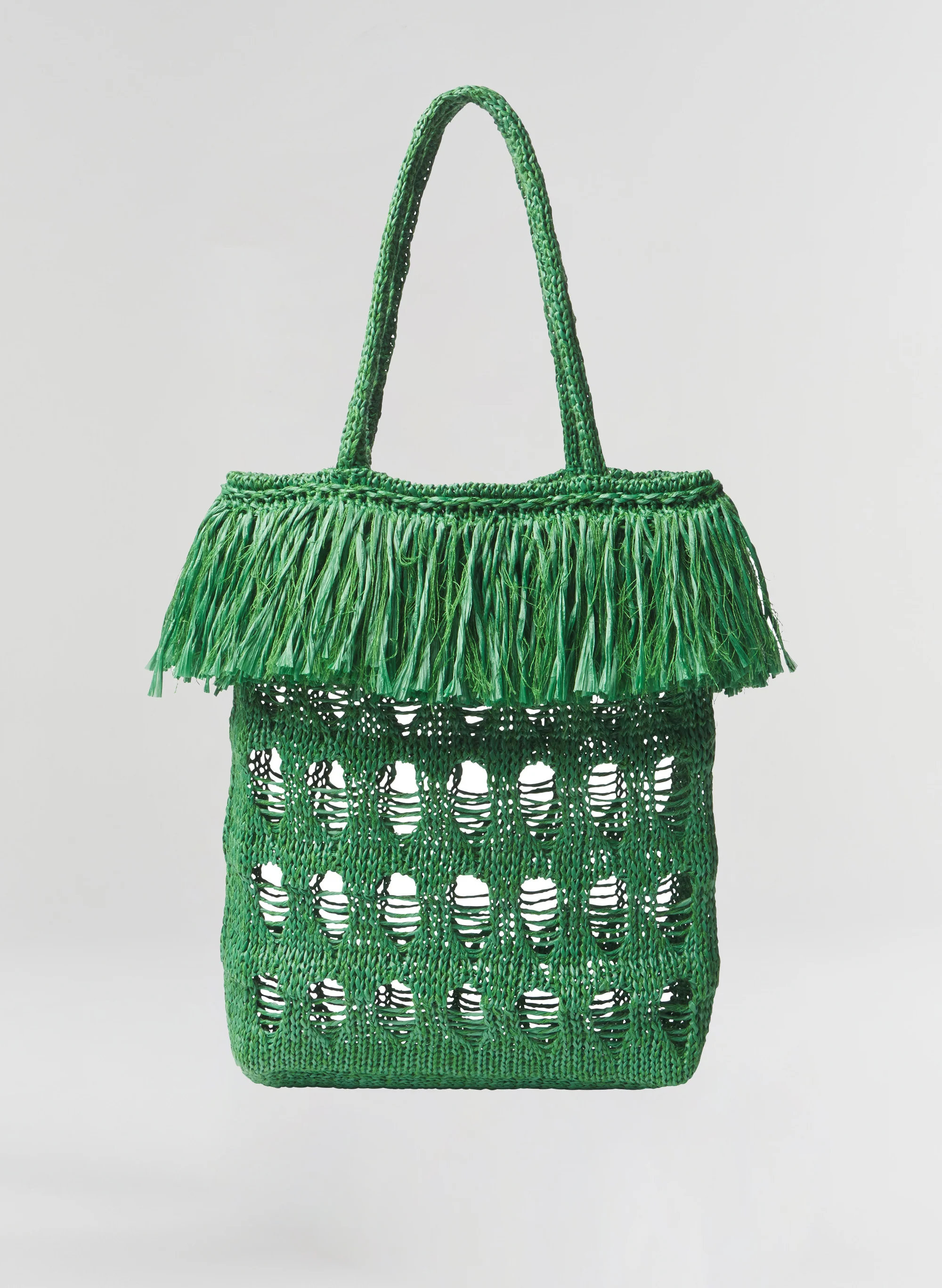 Elise Fringe Raffia Tote