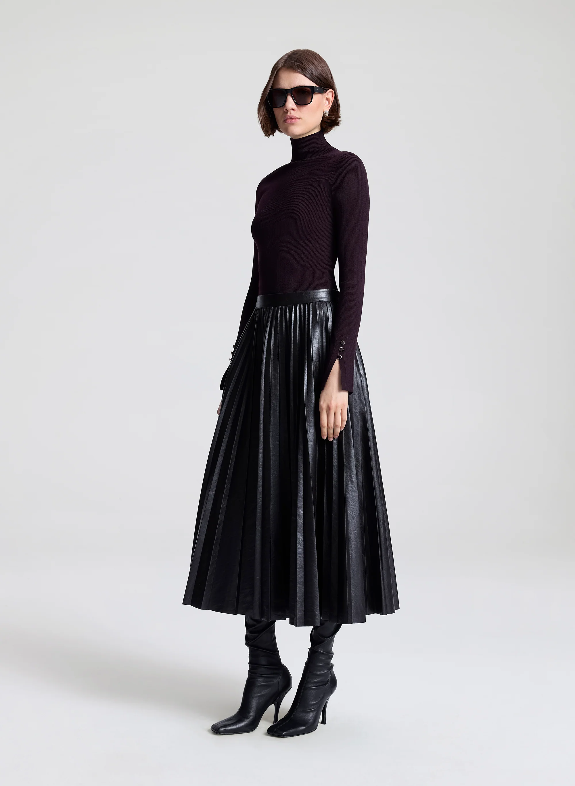 Etta Vegan Leather Midi Skirt - Image 4