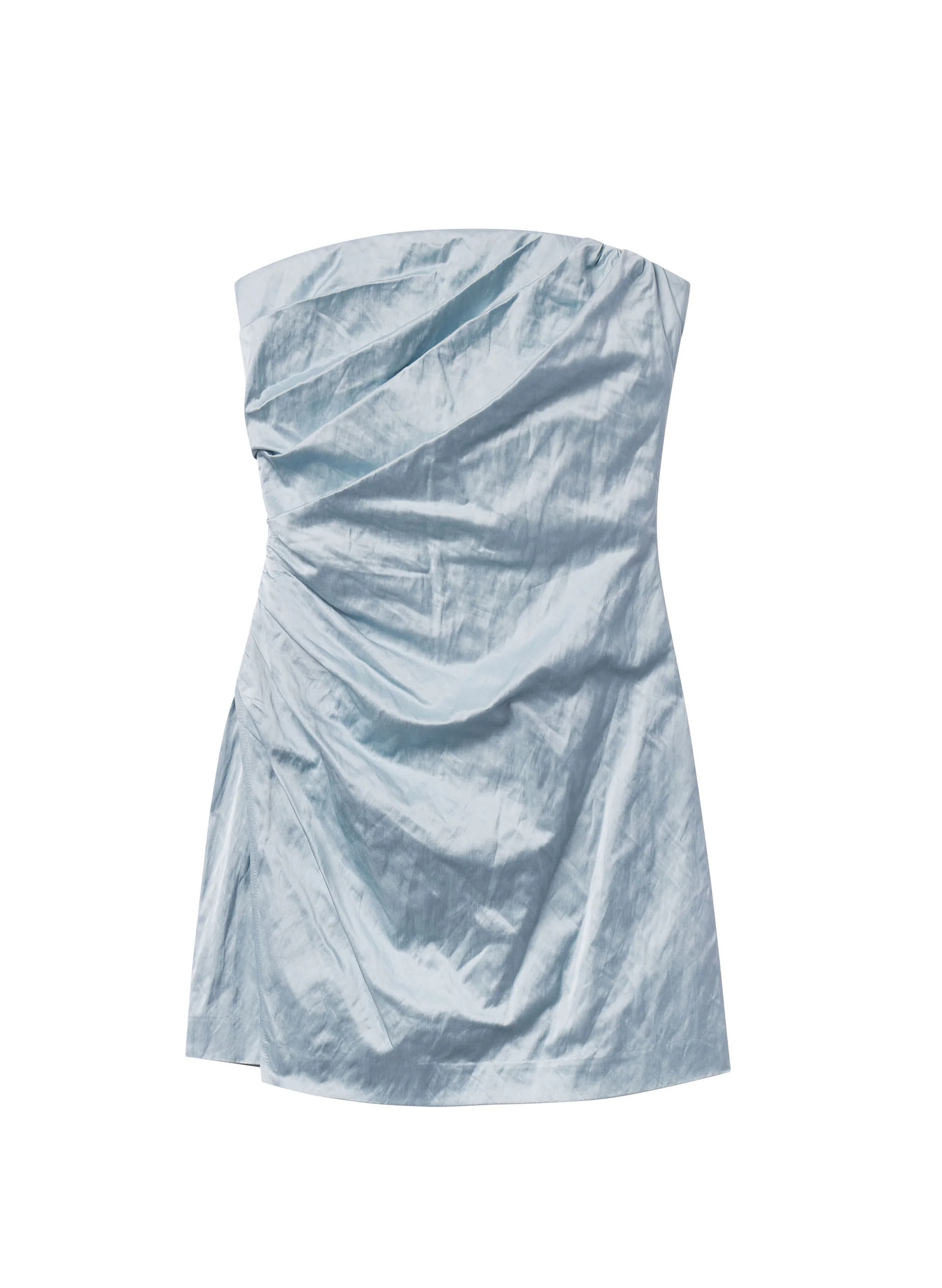 Evie Strapless Satin Mini Dress - Image 6