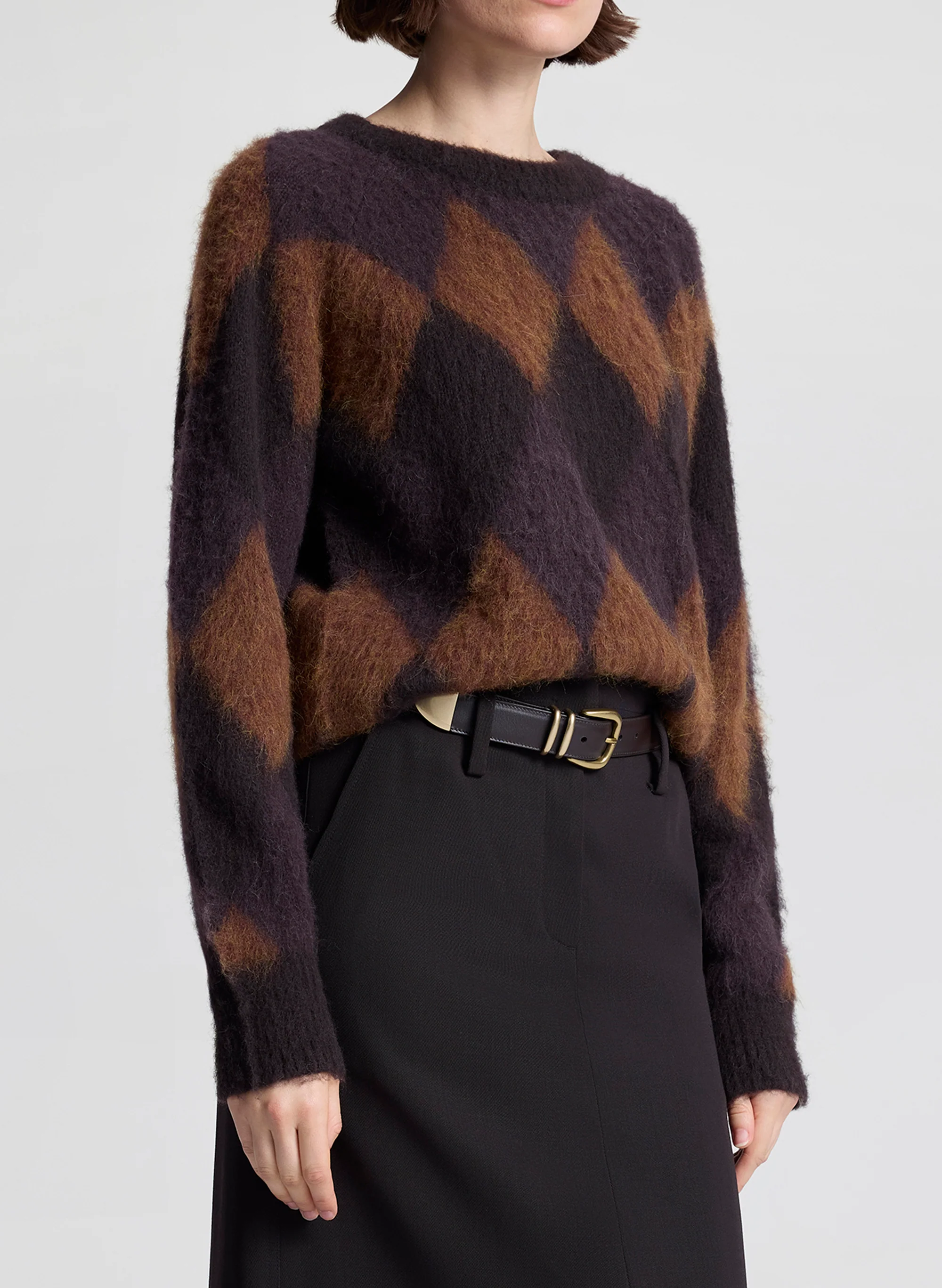 Ezra Brushed Alpaca Argyle Sweater - Image 2