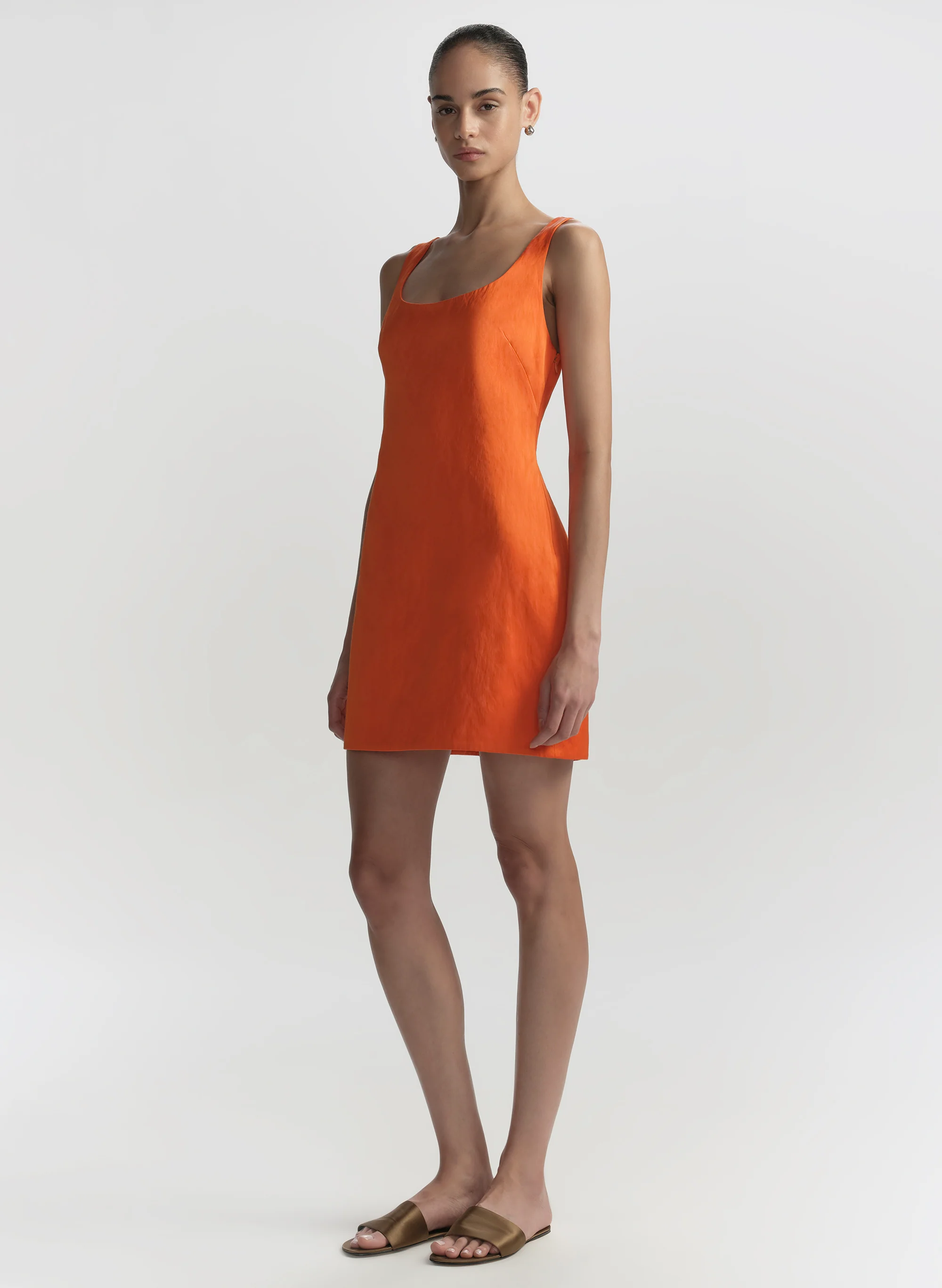Faye Satin Mini Dress - Image 4