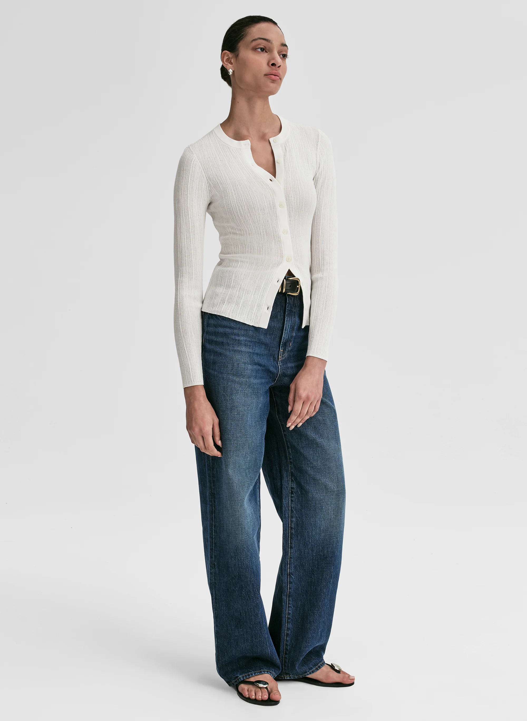 Fisher Fine Cotton Knit Cardigan - Image 3