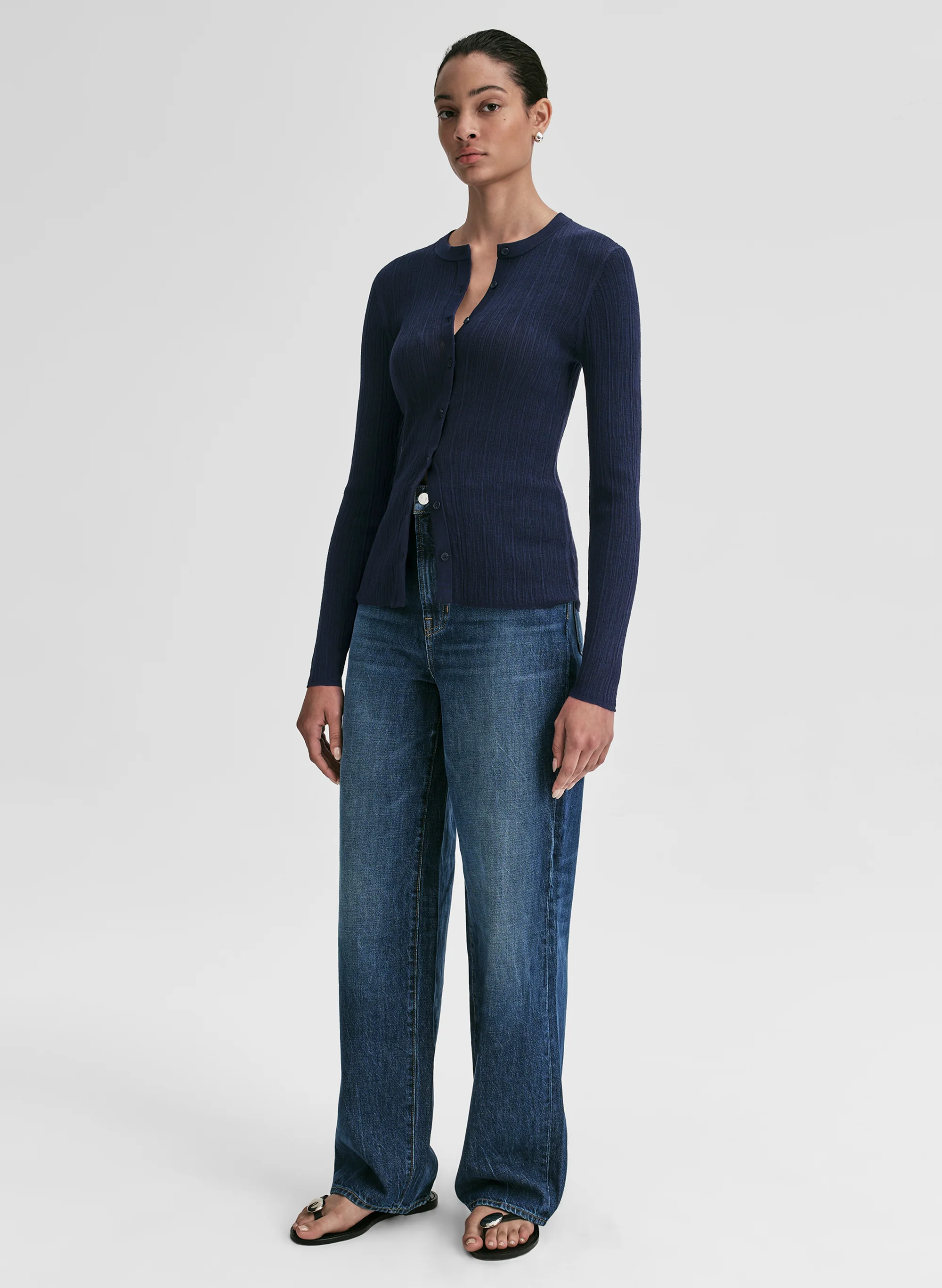 Fisher Fine Cotton Knit Cardigan - Image 3