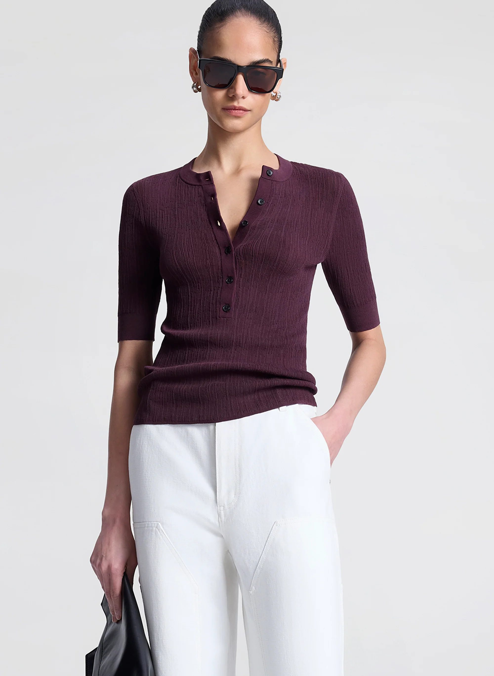 Fisher Fine Cotton Knit Top