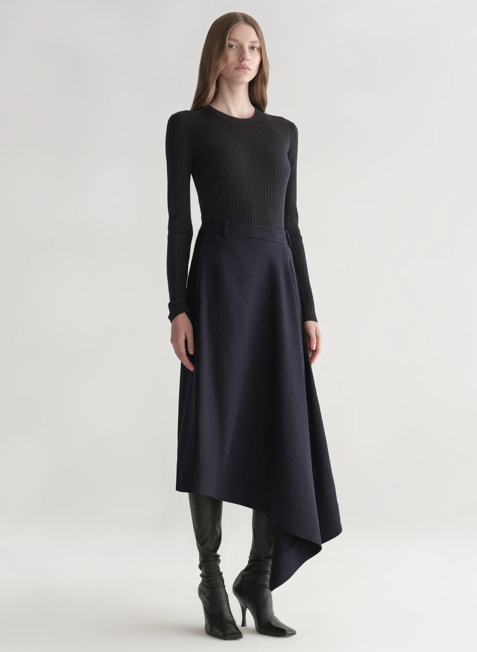 Gael Melange Twill Midi Skirt - Image 3