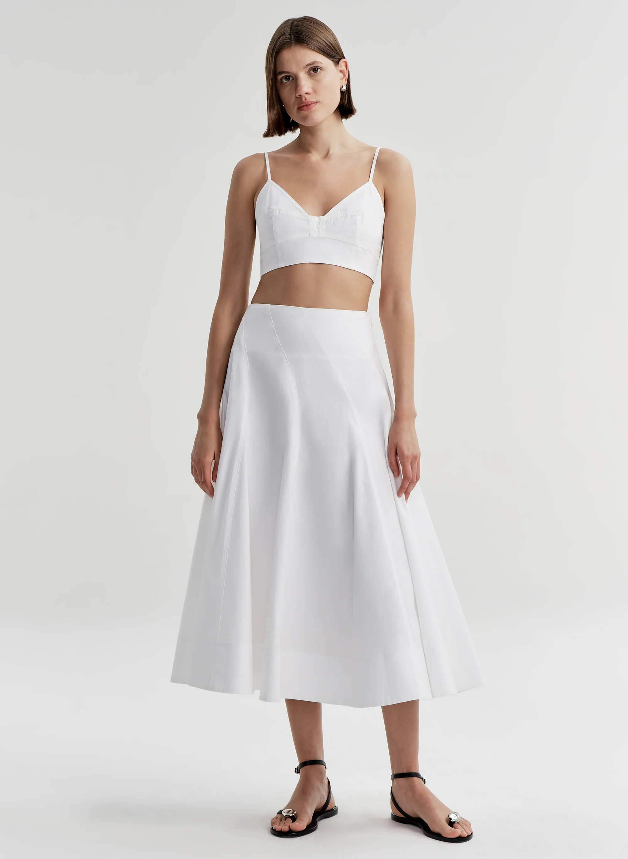 Gemma Stretch Cotton Midi Skirt