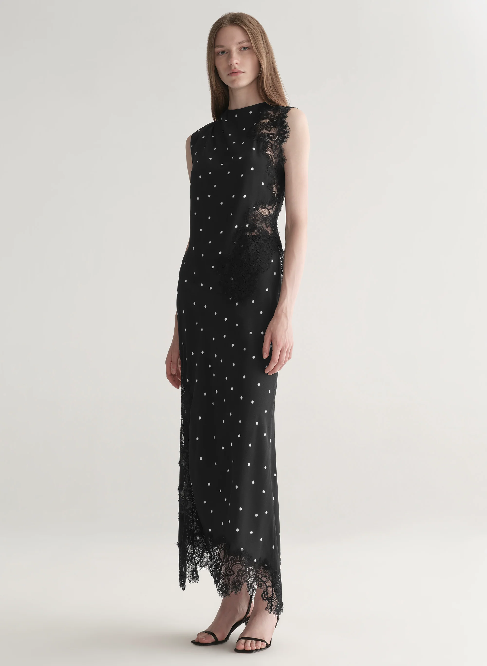 Gracie Polka Dot Crepe and Lace Top - Image 4