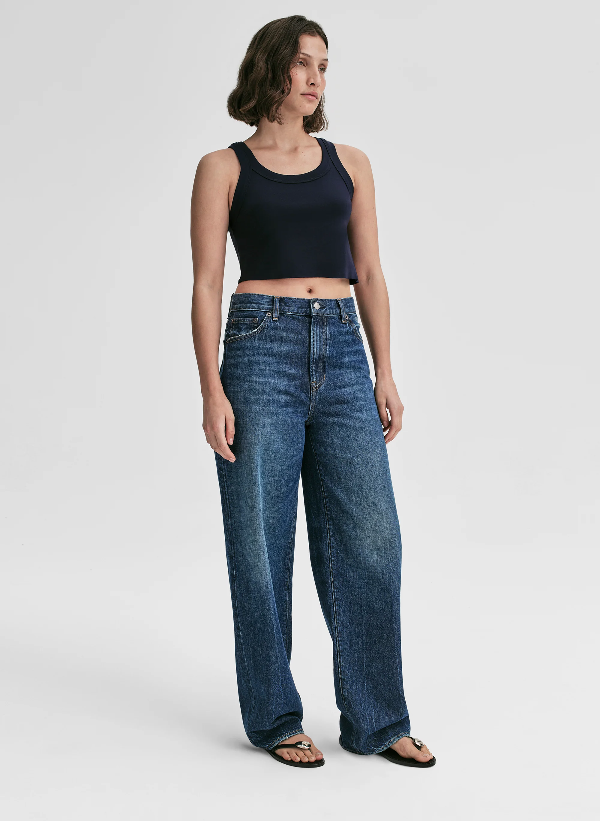 Halsey Cropped Cotton Rib Tank - Image 3
