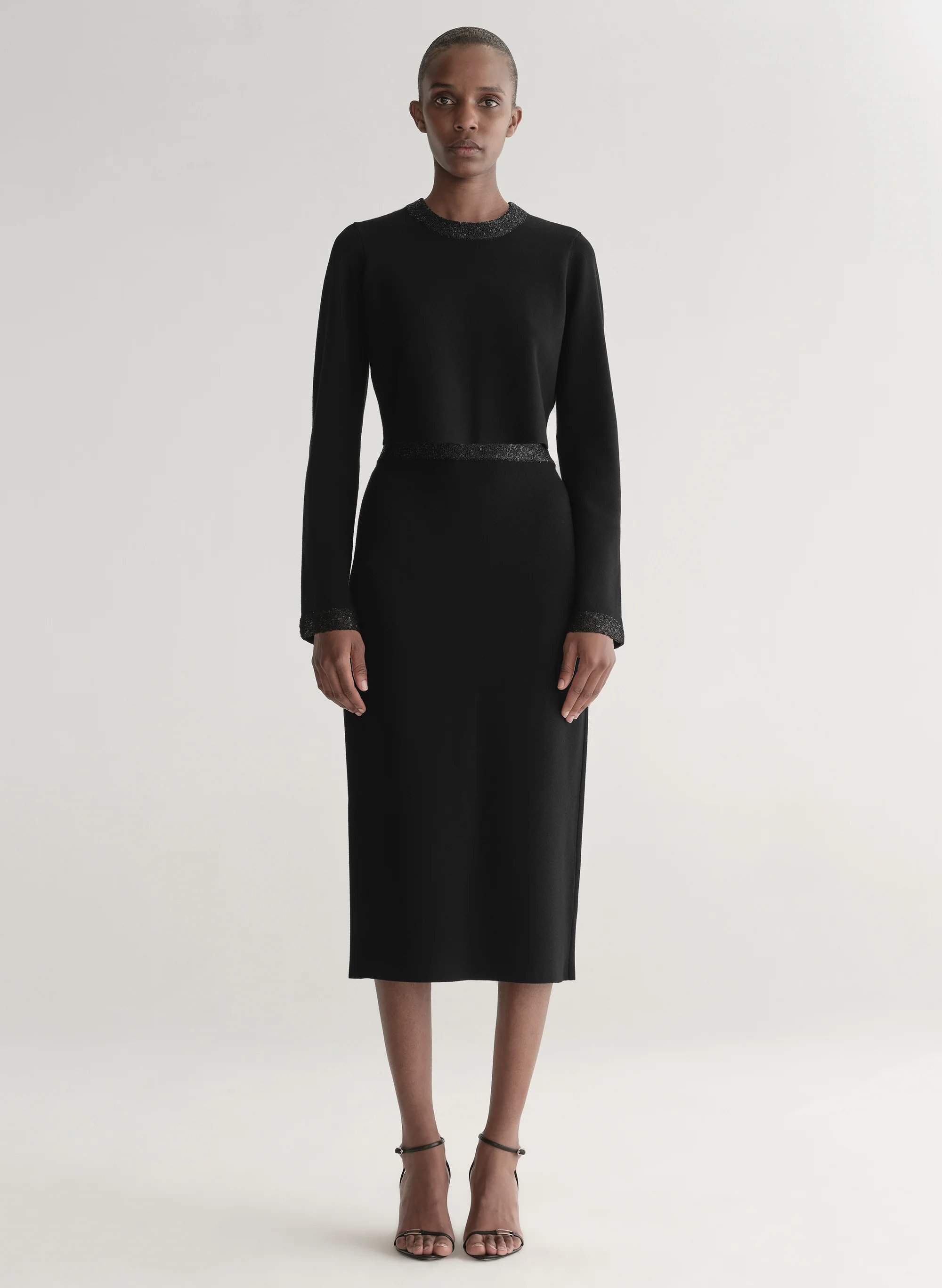 Jane Sequin Compact Knit Midi Skirt