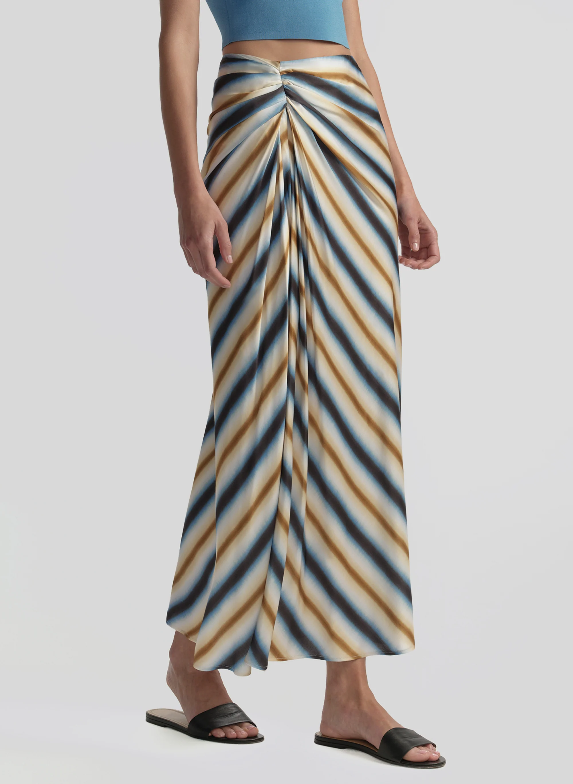 Jean Striped Midi Skirt - Image 3