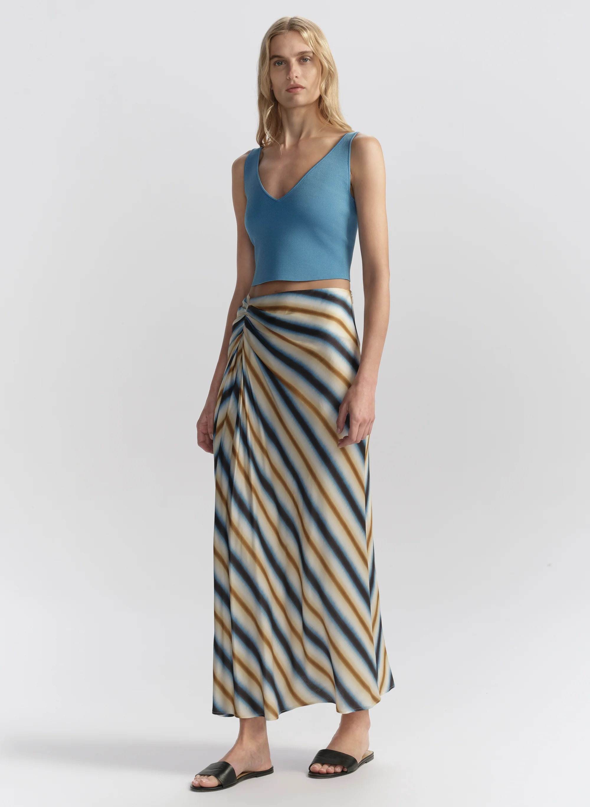 Jean Striped Midi Skirt - Image 4