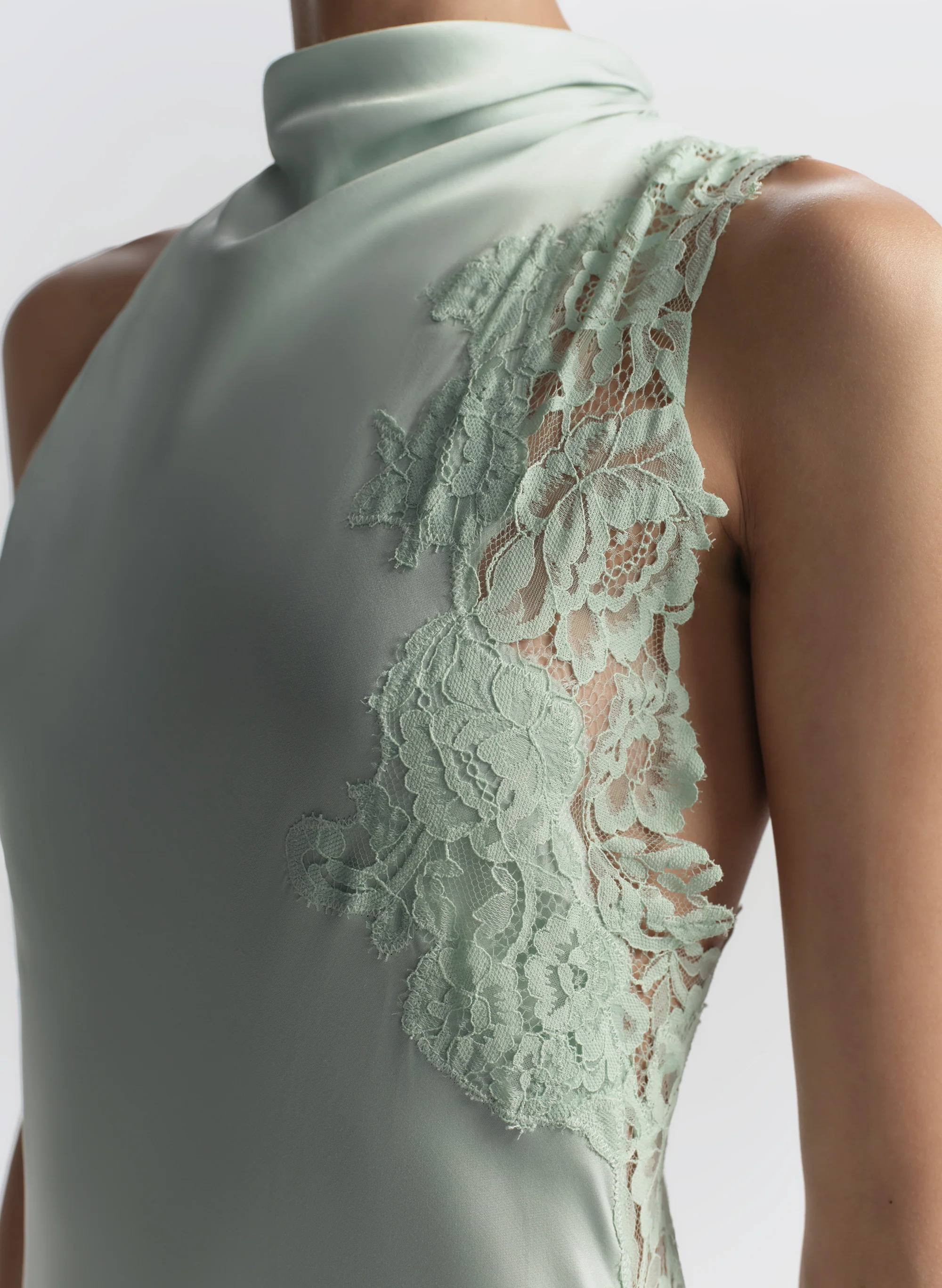Josephine Satin and Lace Maxi Dress - Image 2