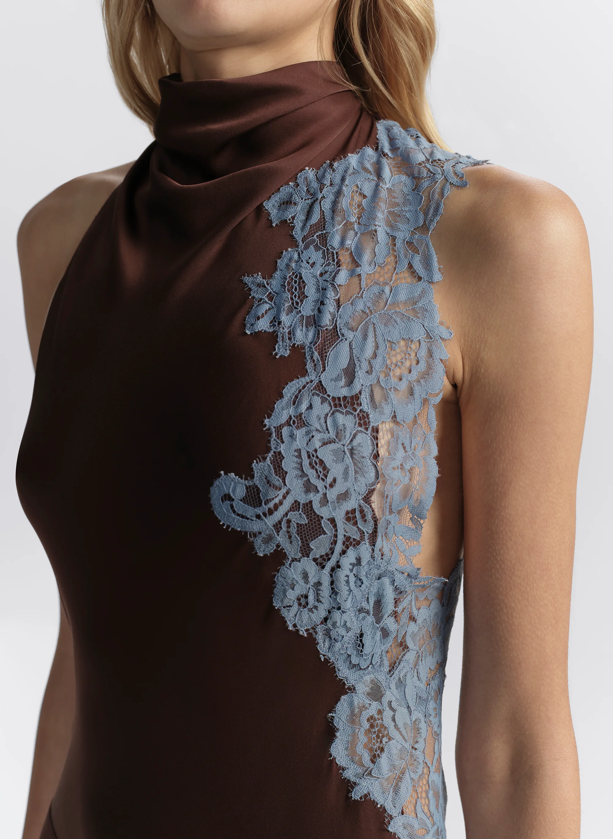 Josephine Satin and Lace Maxi Dress - Image 3