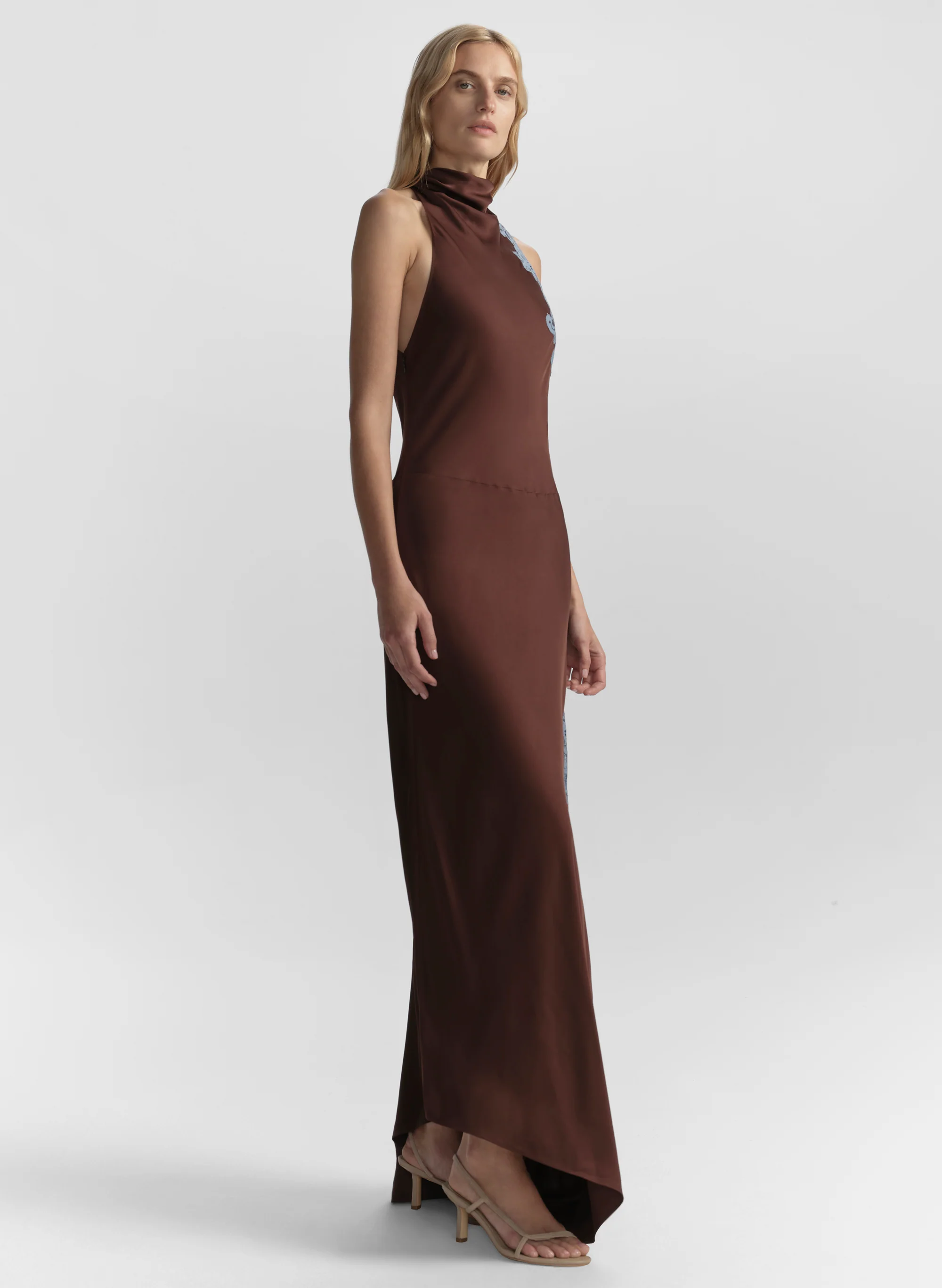 Josephine Satin and Lace Maxi Dress - Image 4