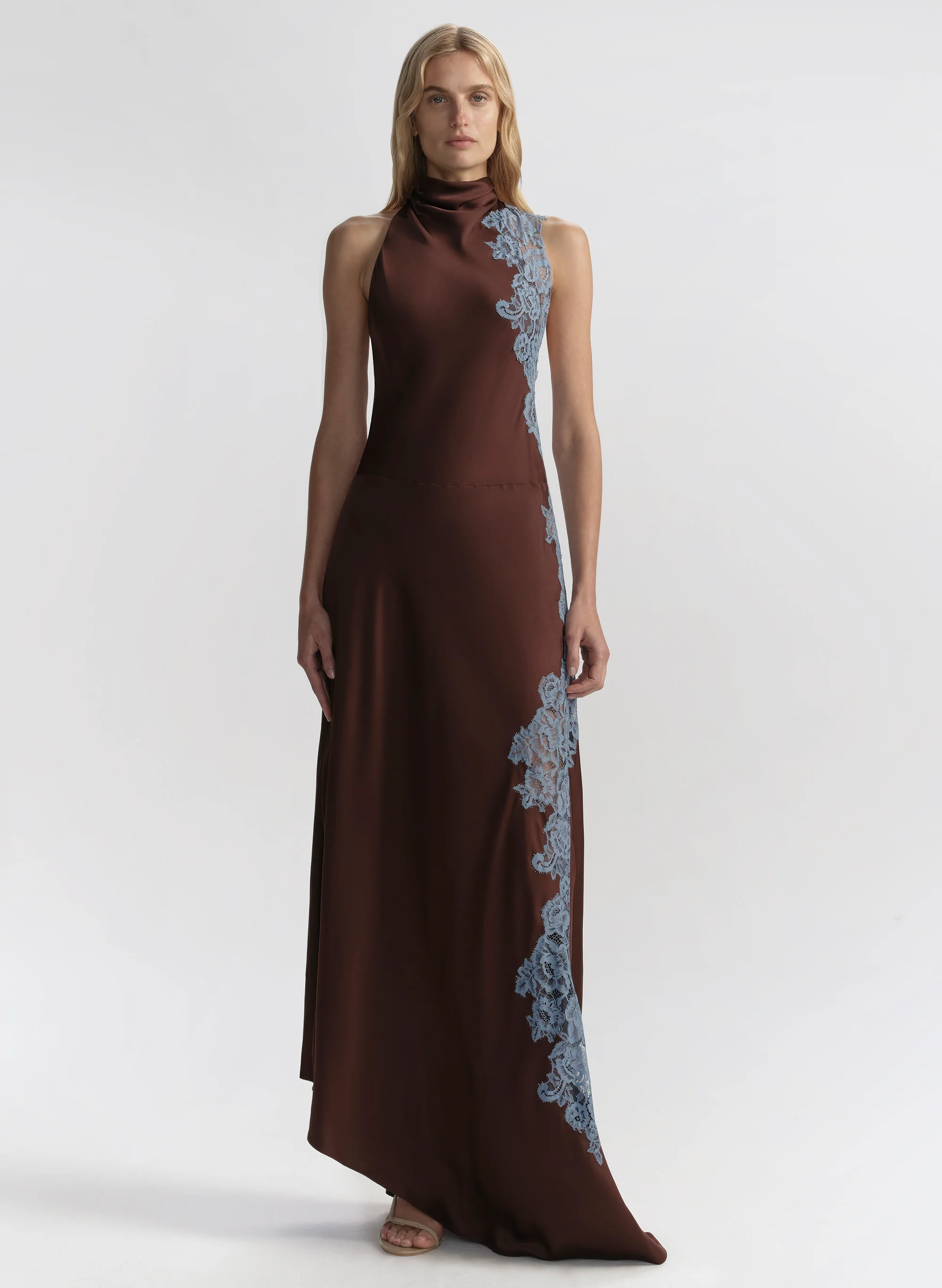 Josephine Satin and Lace Maxi Dress - Image 5