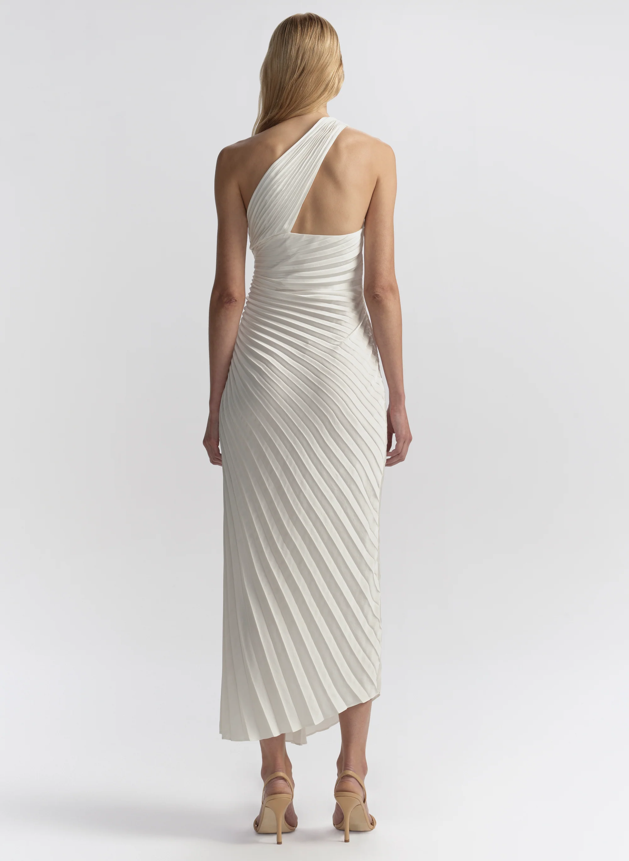 Lara Satin Pleated Midi Dress - Image 6