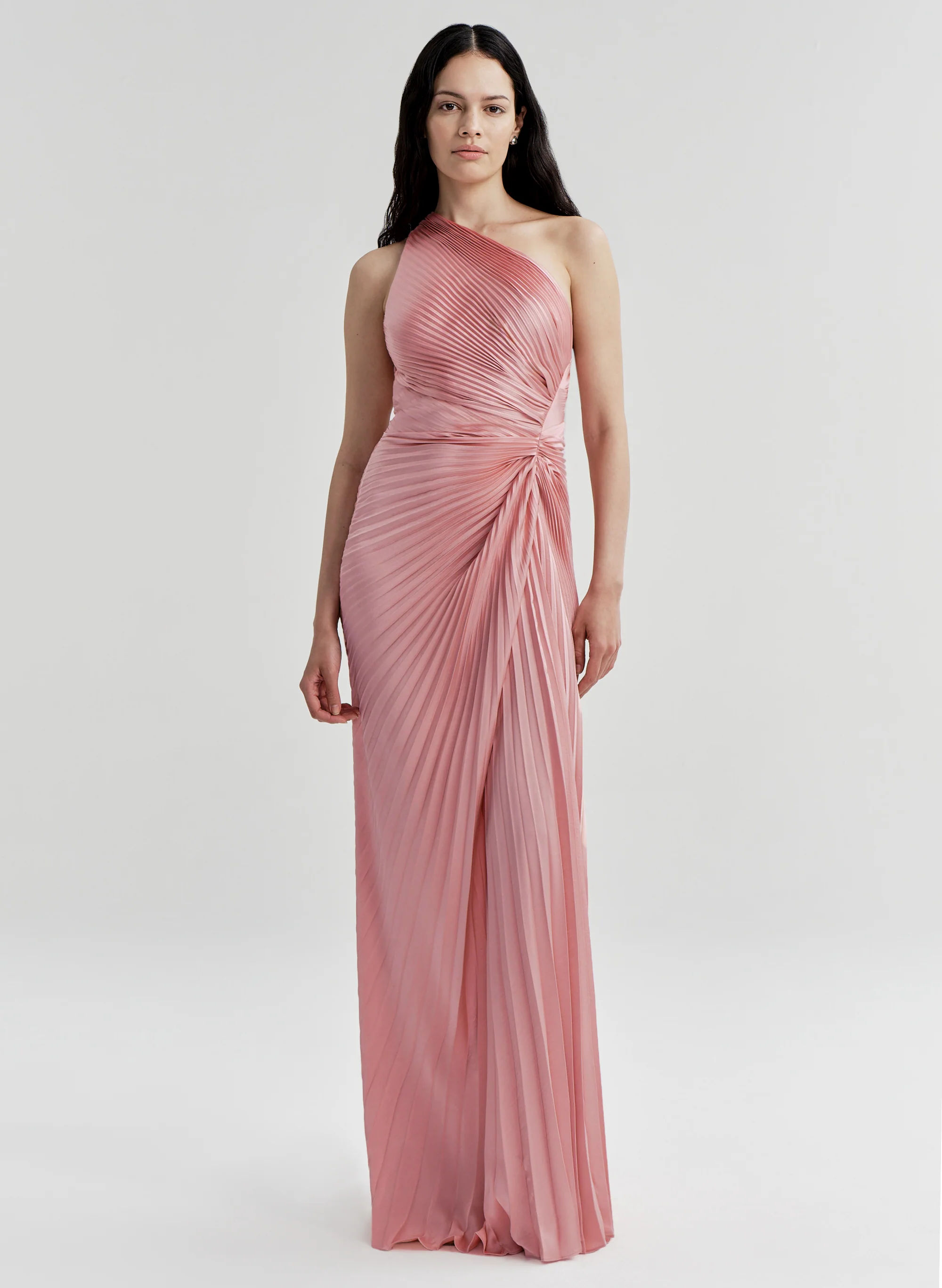 Lara Satin Pleated Gown