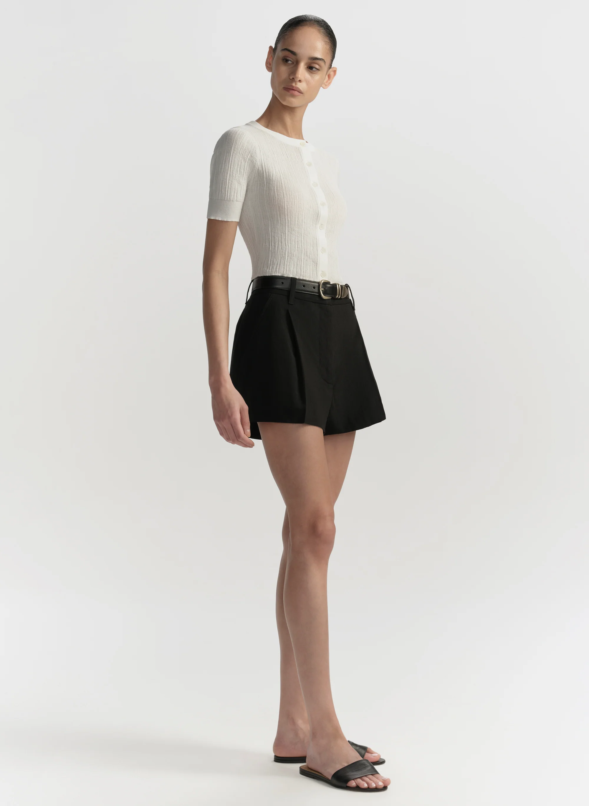 Lottie Fine Cotton Cropped Cardigan - Image 3