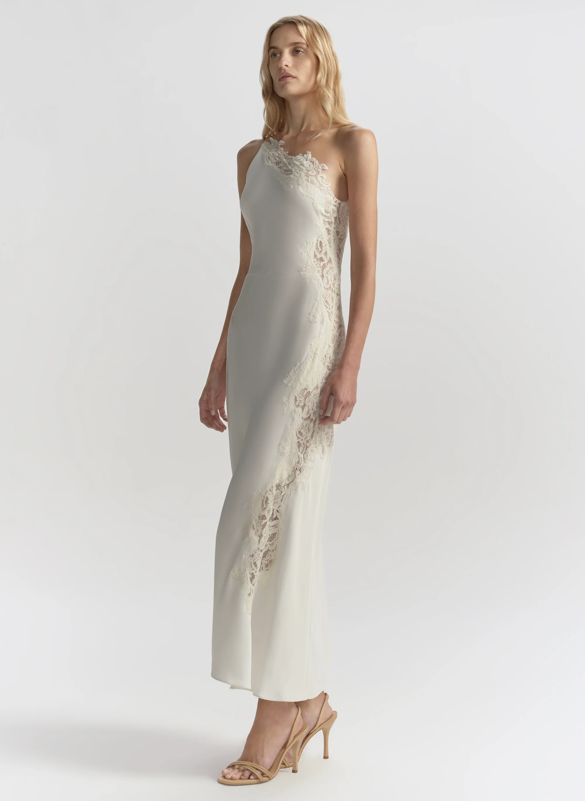 Lou Satin and Lace Midi Dress - Image 4
