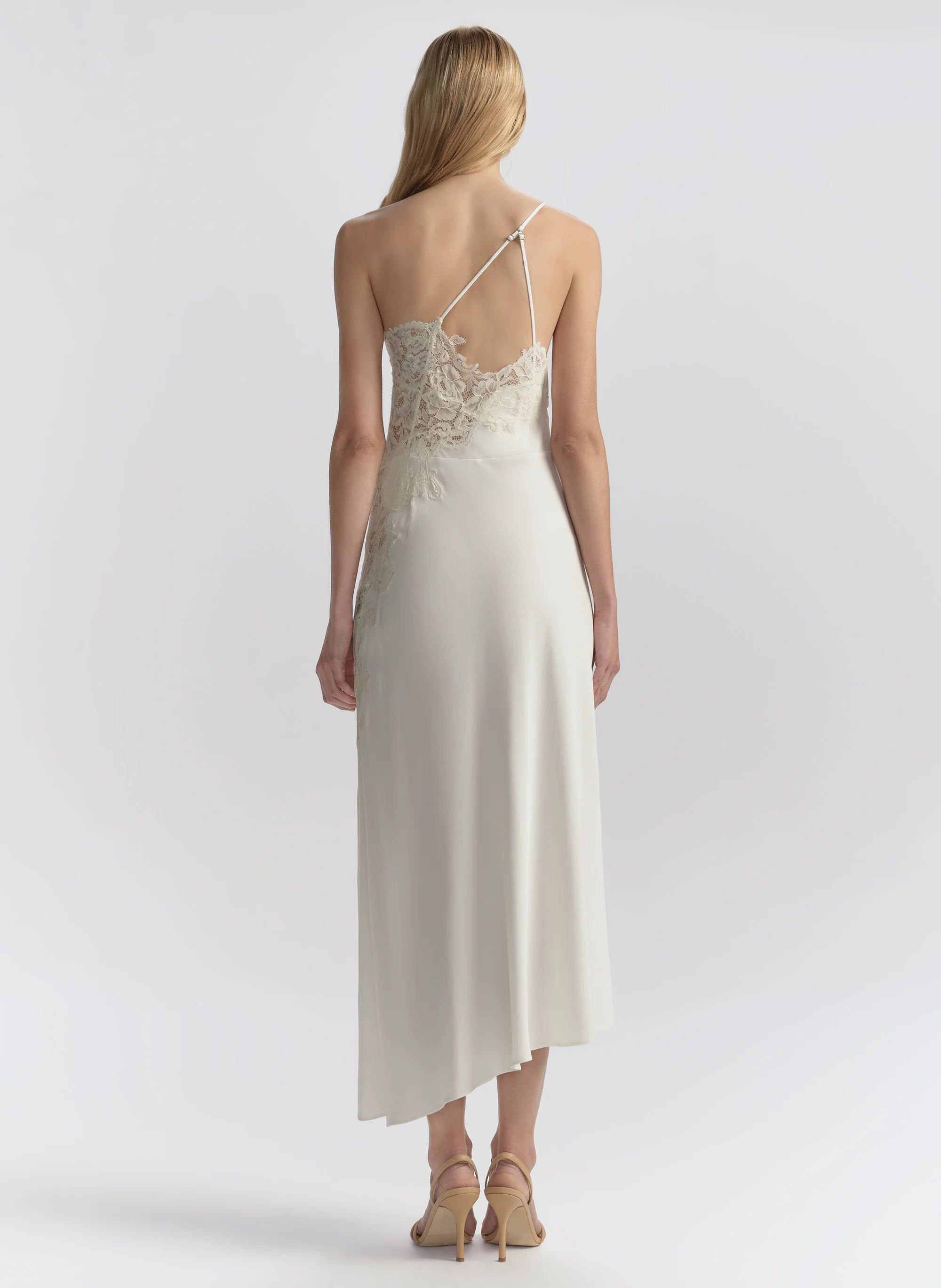Lou Satin and Lace Midi Dress - Image 5