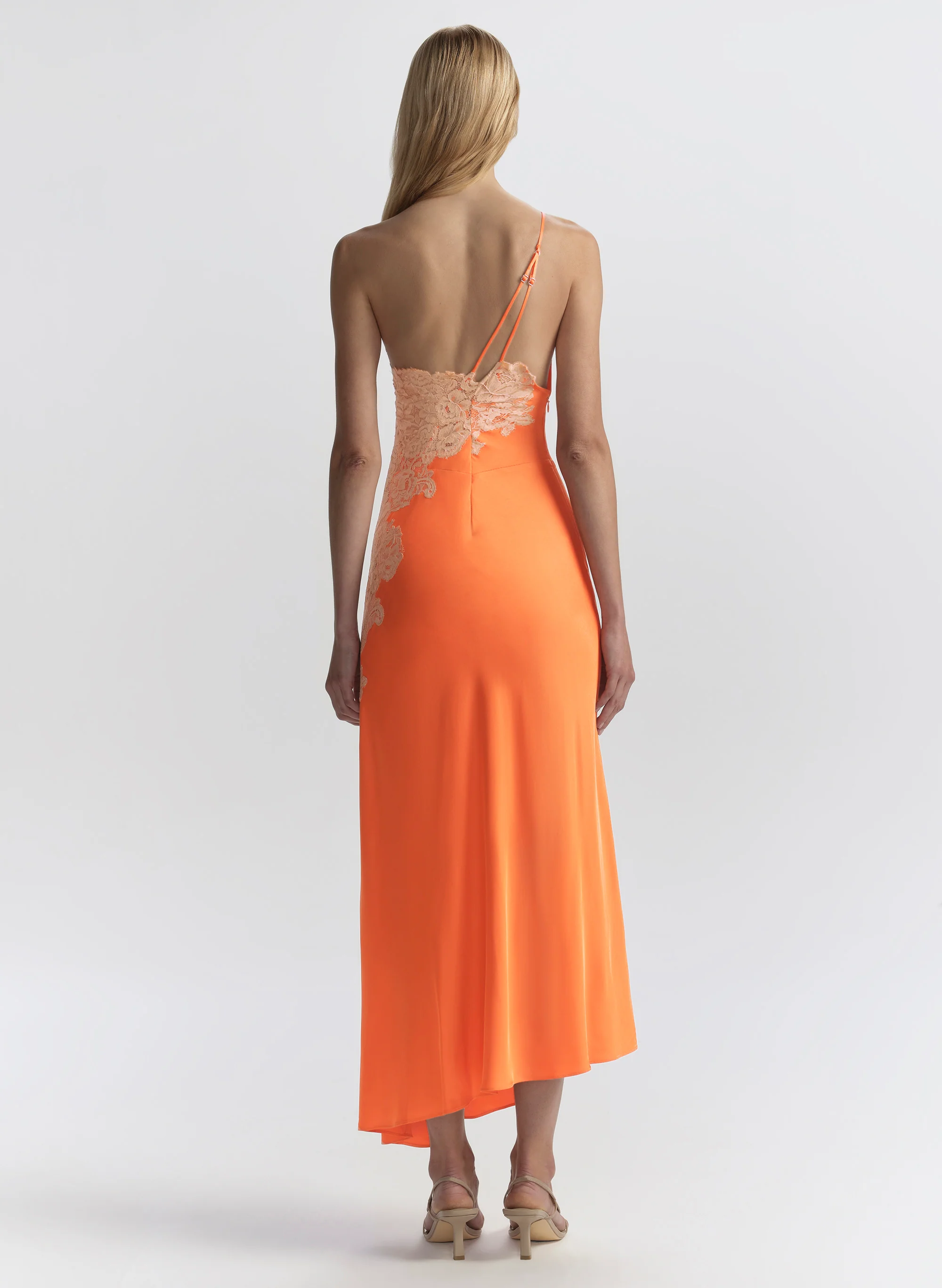 Lou Satin and Lace Midi Dress - Image 5
