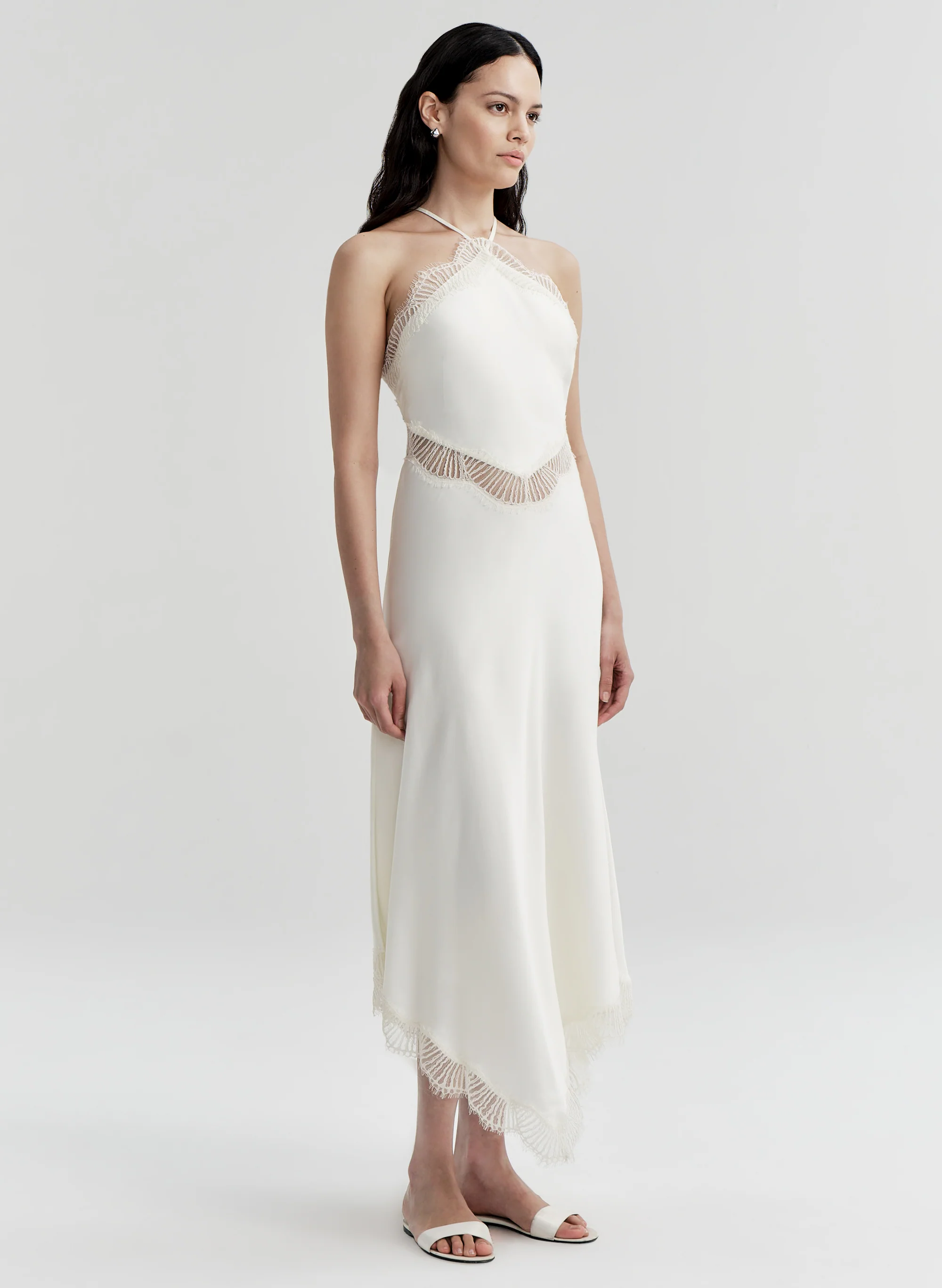 Lucia Satin and Lace Midi Dress - Image 3