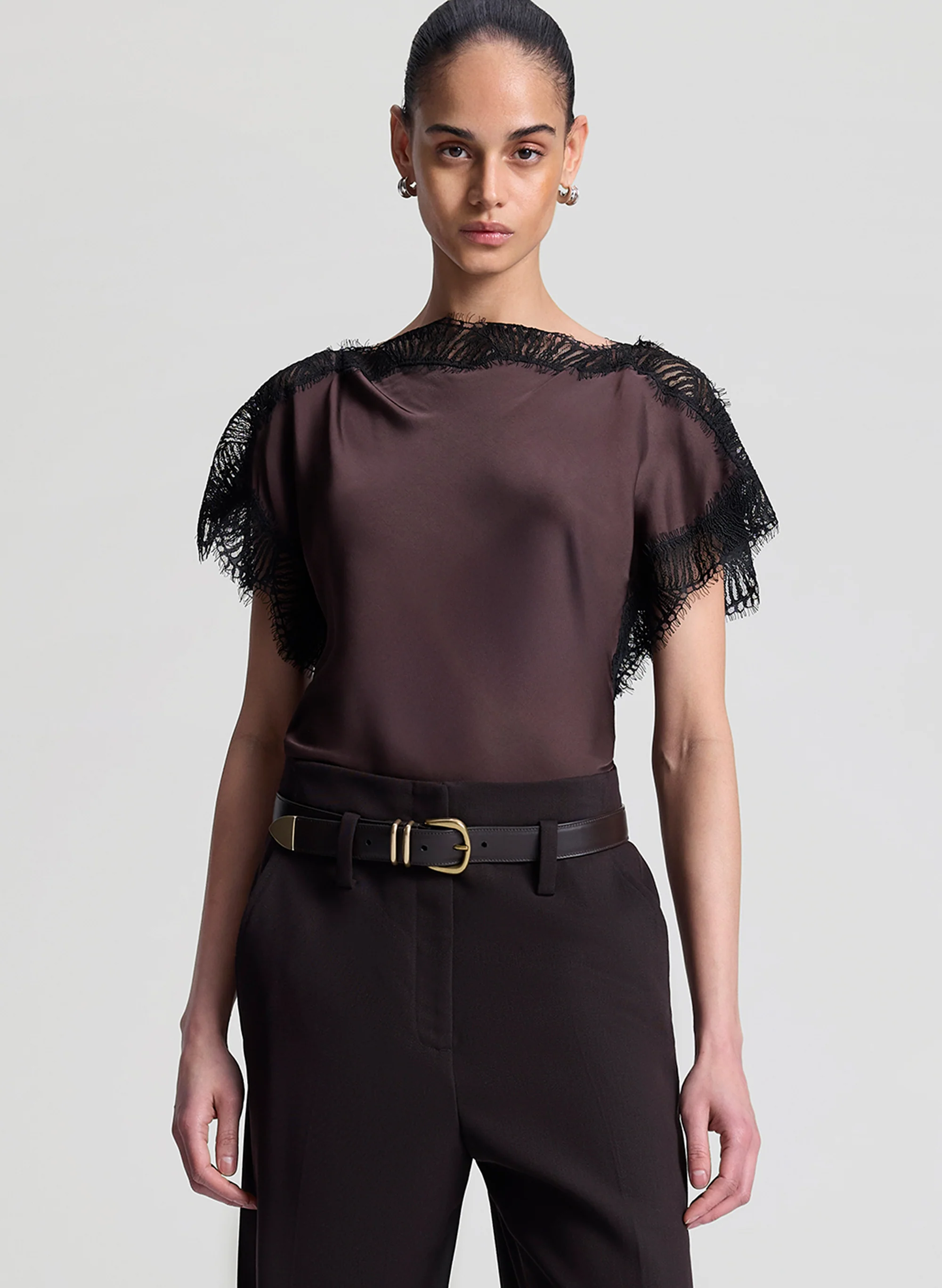 Luna Satin and Lace Top