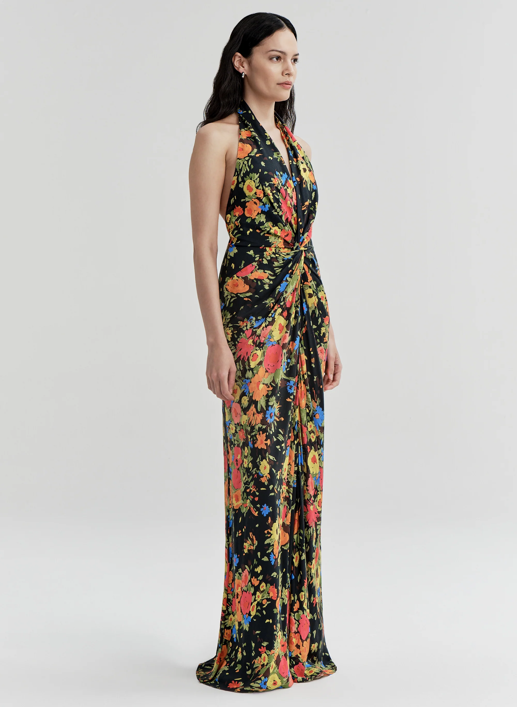 Mabel Floral Satin Gown - Image 3