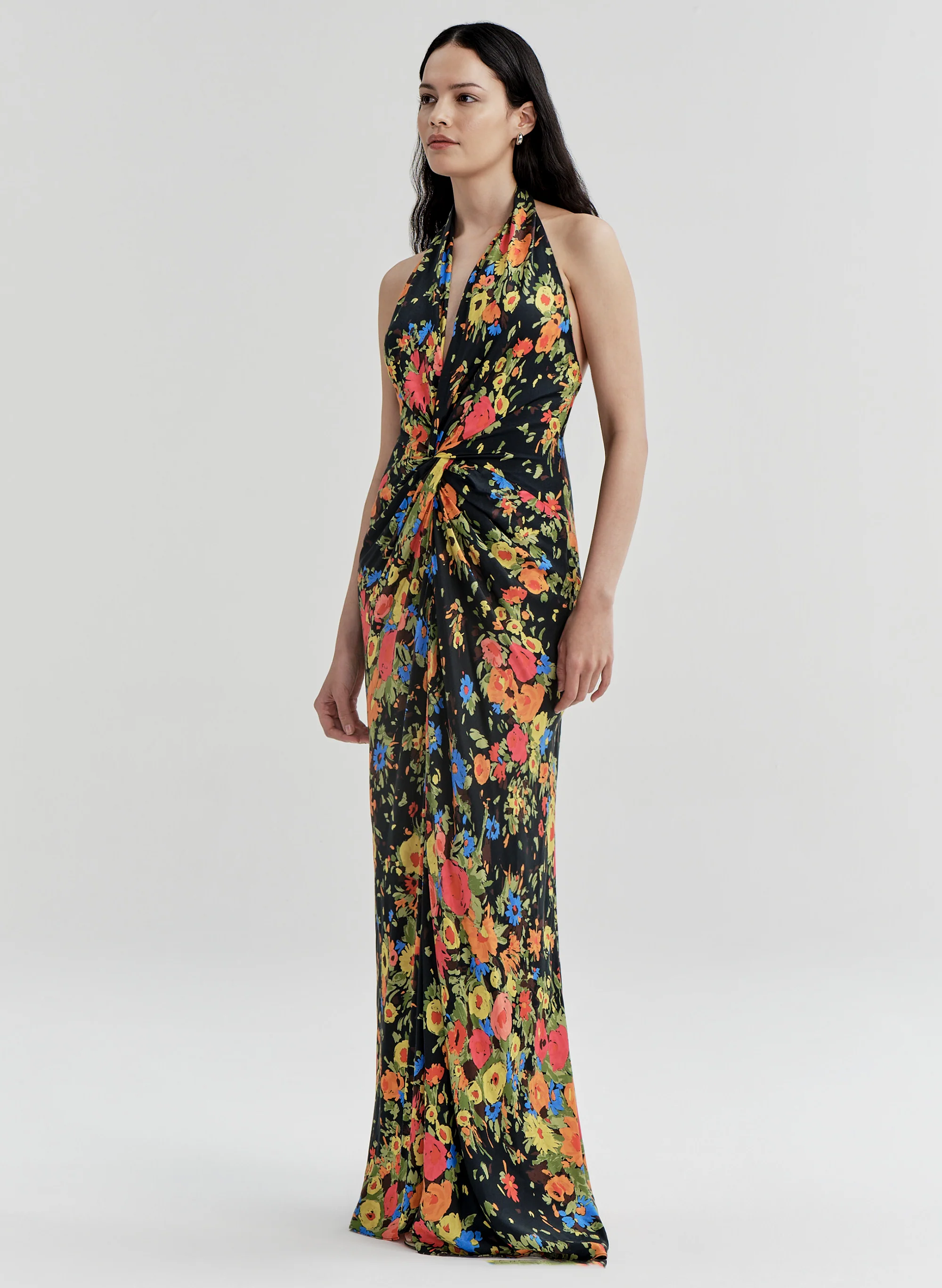 Mabel Floral Satin Gown - Image 4