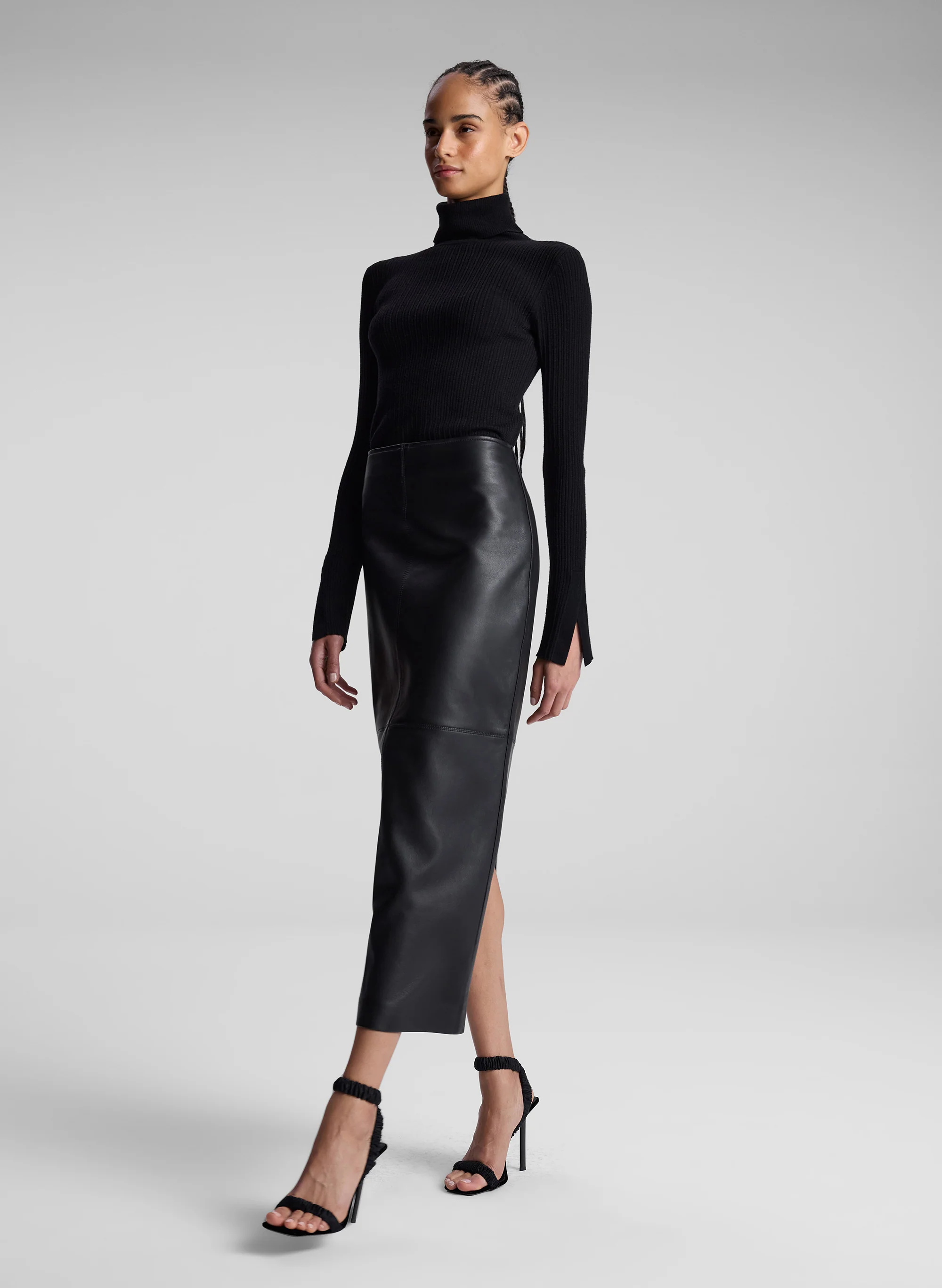 Marta Leather Midi Skirt - Image 4