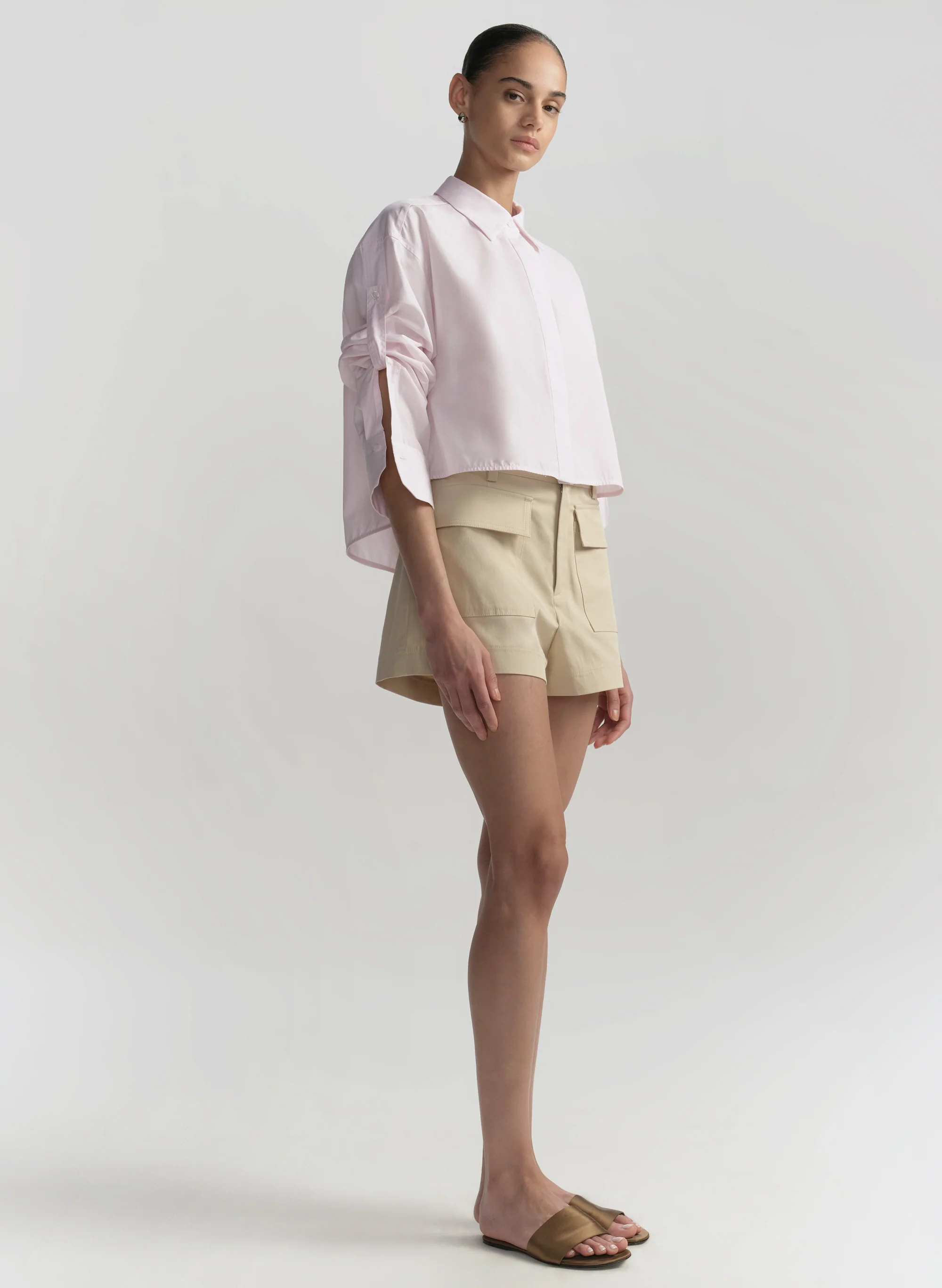 Maude Cropped Cotton Shirt - Image 5