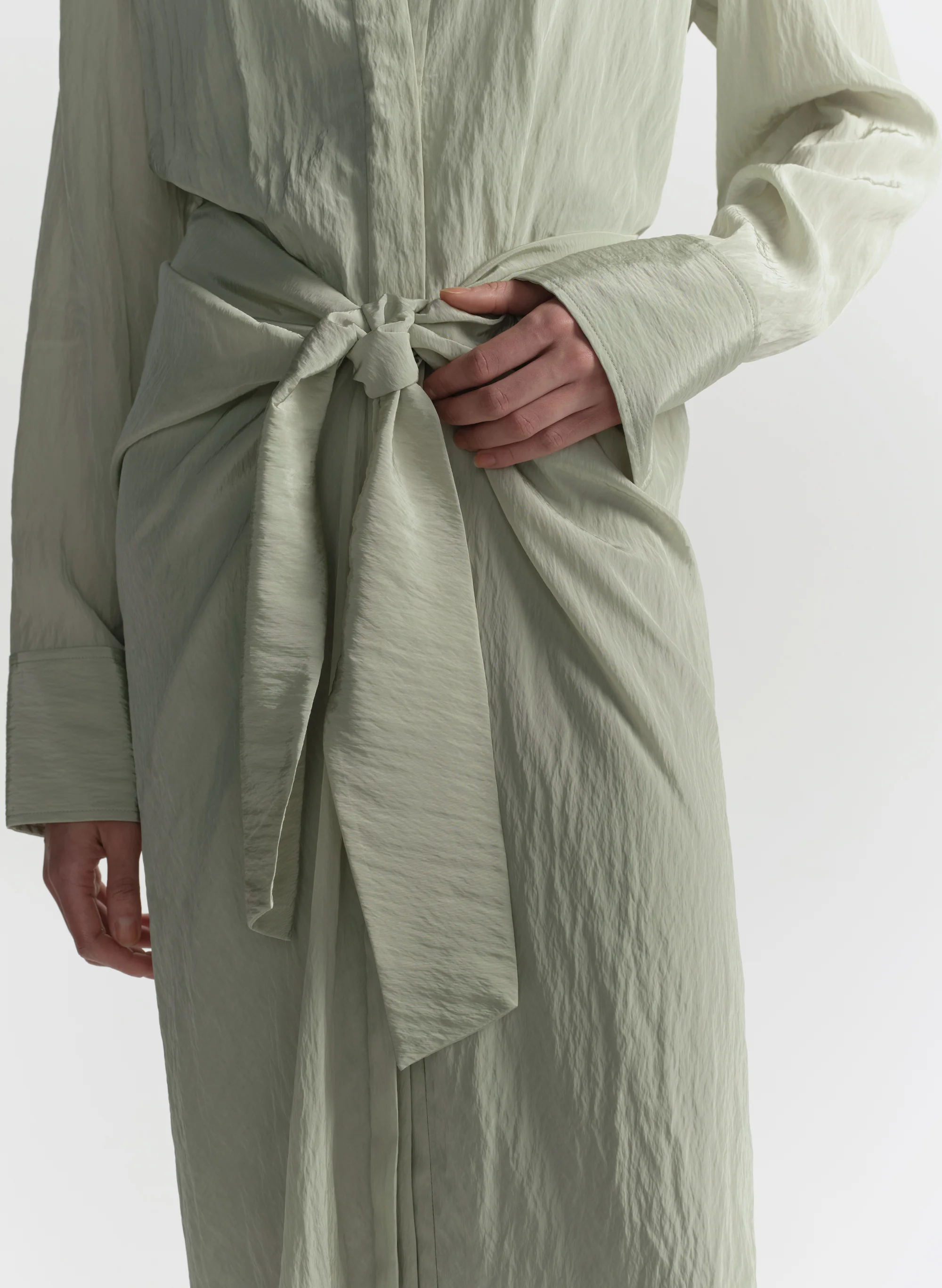 Mila Washed Taffeta Midi Shirtdress - Image 3