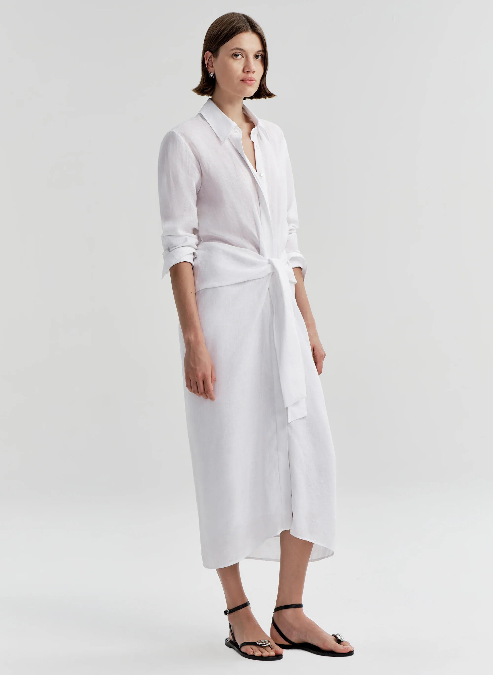 Mila Linen Midi Shirtdress - Image 3
