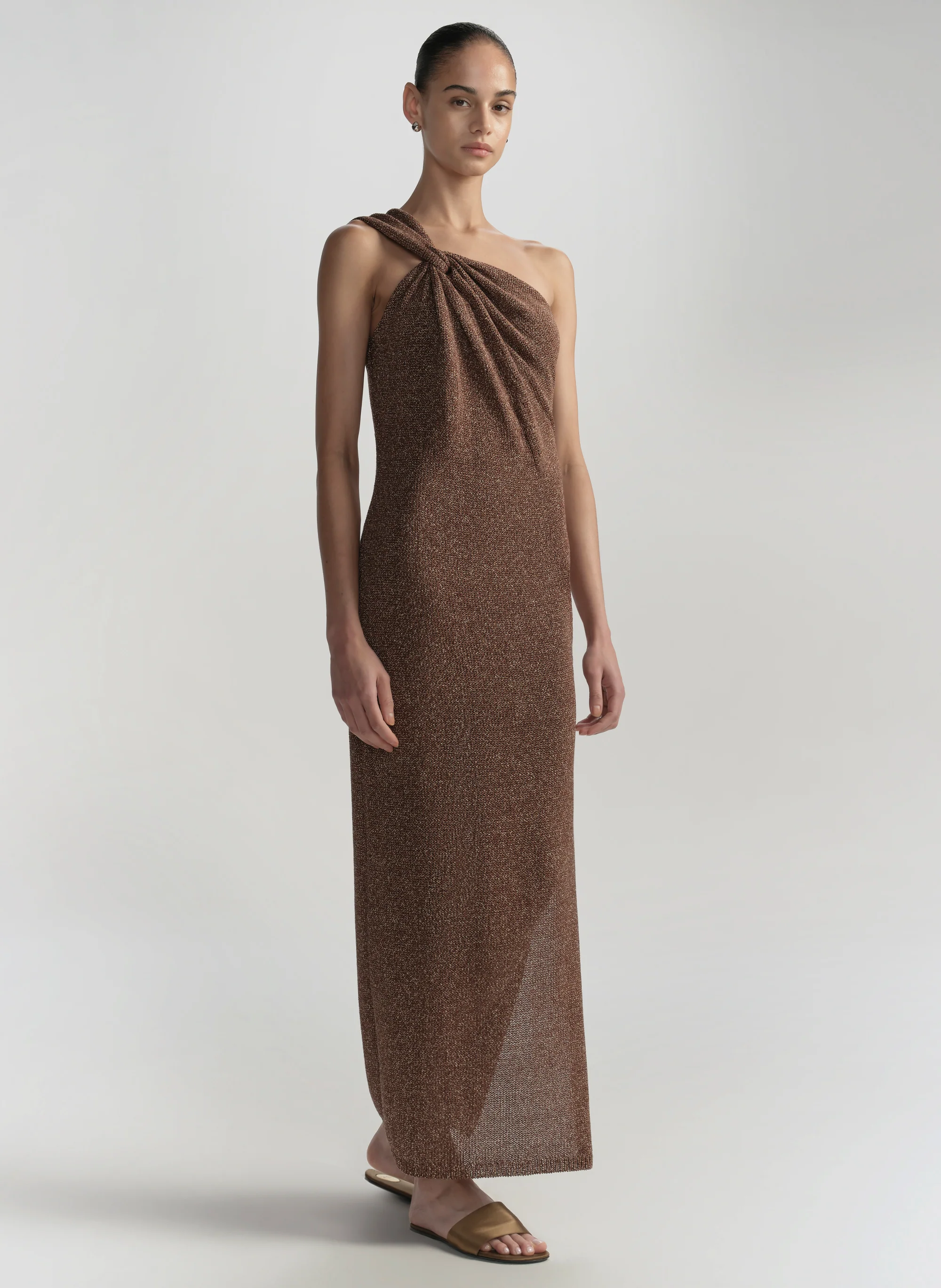 Mimi One Shoulder Knit Midi Dress - Image 4