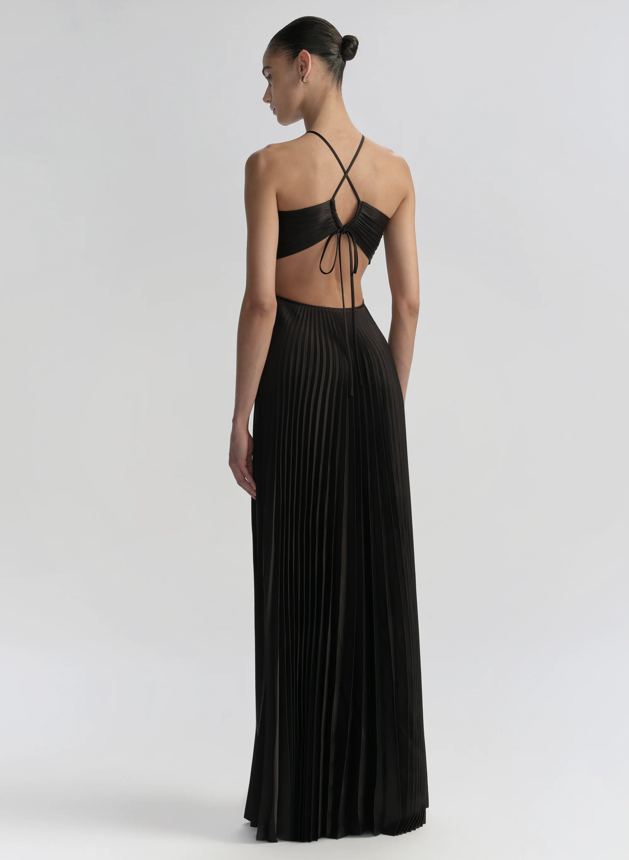 Moira Satin Pleated Maxi Dress - Image 5