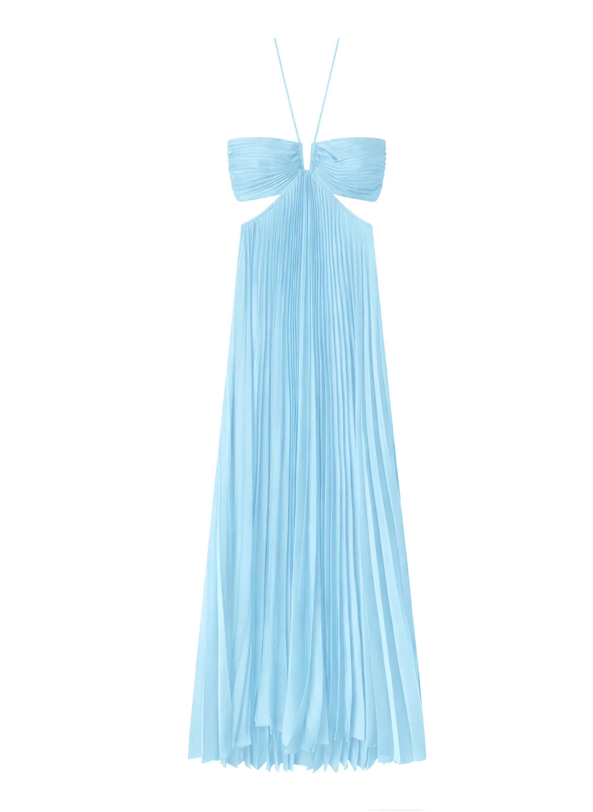 Moira Satin Pleated Maxi Dress - Image 6