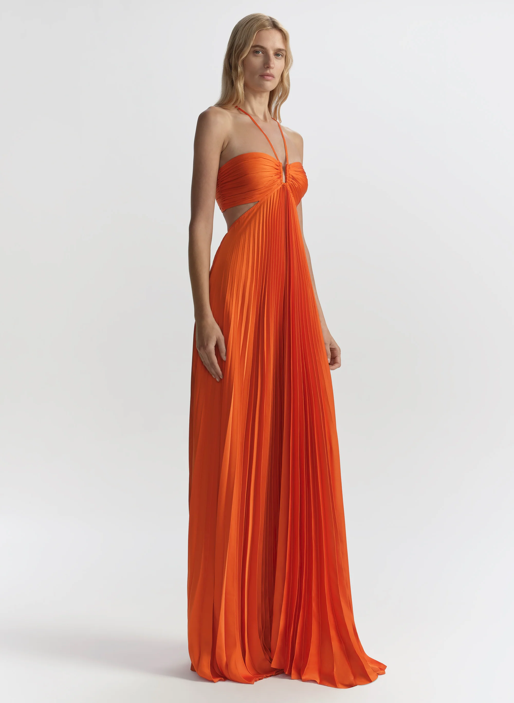 Moira Satin Pleated Maxi Dress - Image 3